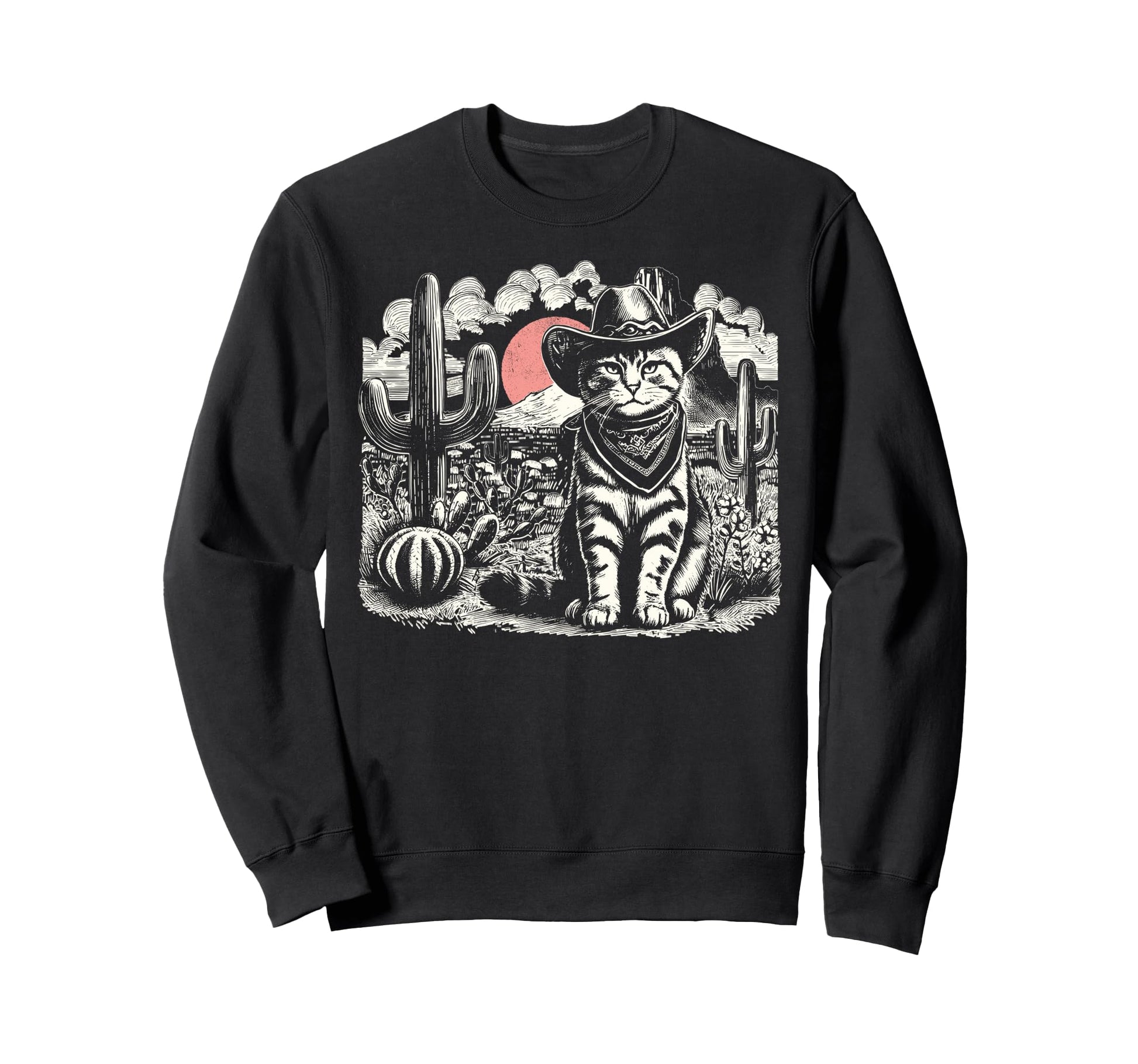 Ufo Cat Western Alien 90S Whippet Sweatshirt - Streetwear Style for Adults - T-Shirt, Sweatshirt, Hoodie