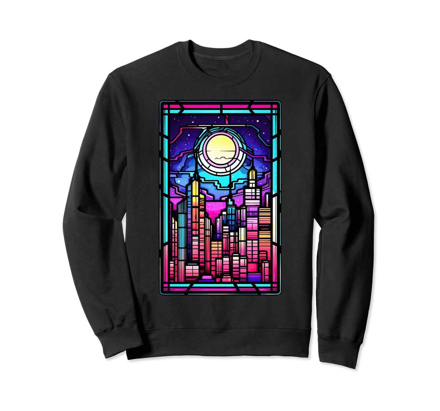 Stained Glass Vaporwave Japanese Sweatshirt - Novelty Apparel Men Women - T-Shirt, Sweatshirt, Hoodie
