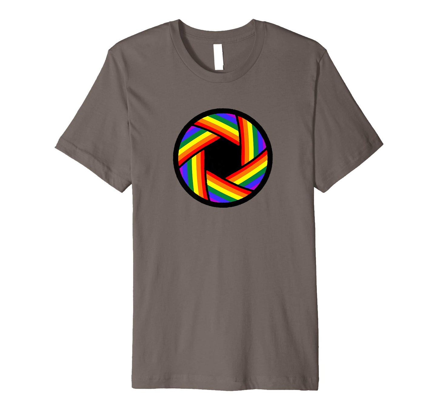 Lgbtq Pride Rainbow Minimalist Camera T-Shirt - Custom Art Print Unisex - T-Shirt, Sweatshirt, Hoodie
