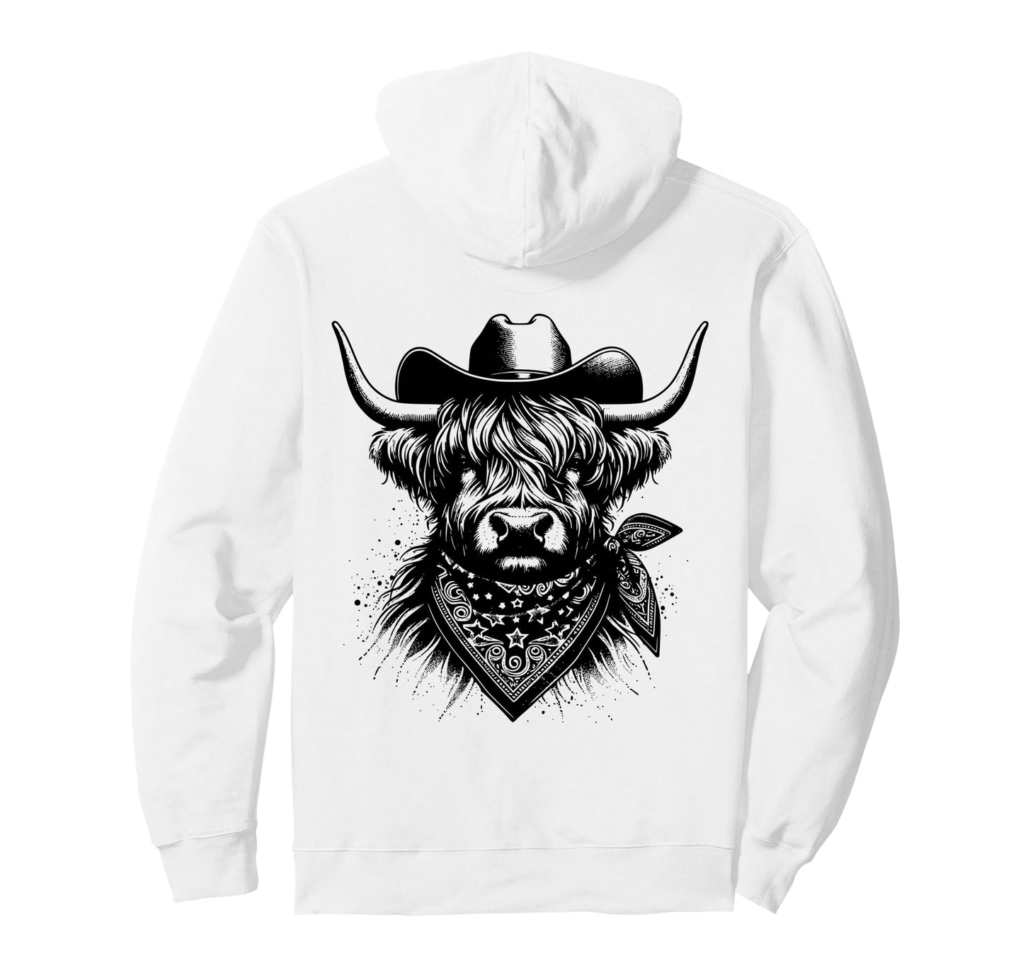 Cowboy Highland Cow Western Hoodie - Casual Everyday Wear Men Women - T-Shirt, Sweatshirt, Hoodie