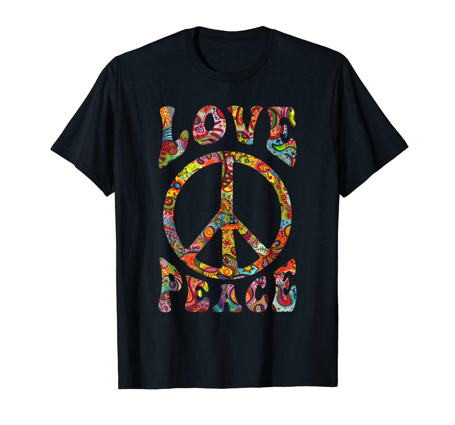 Hippie 70S 60S Love Peace Hippie T-Shirt - Unique Graphic Unisex - T-Shirt, Sweatshirt, Hoodie