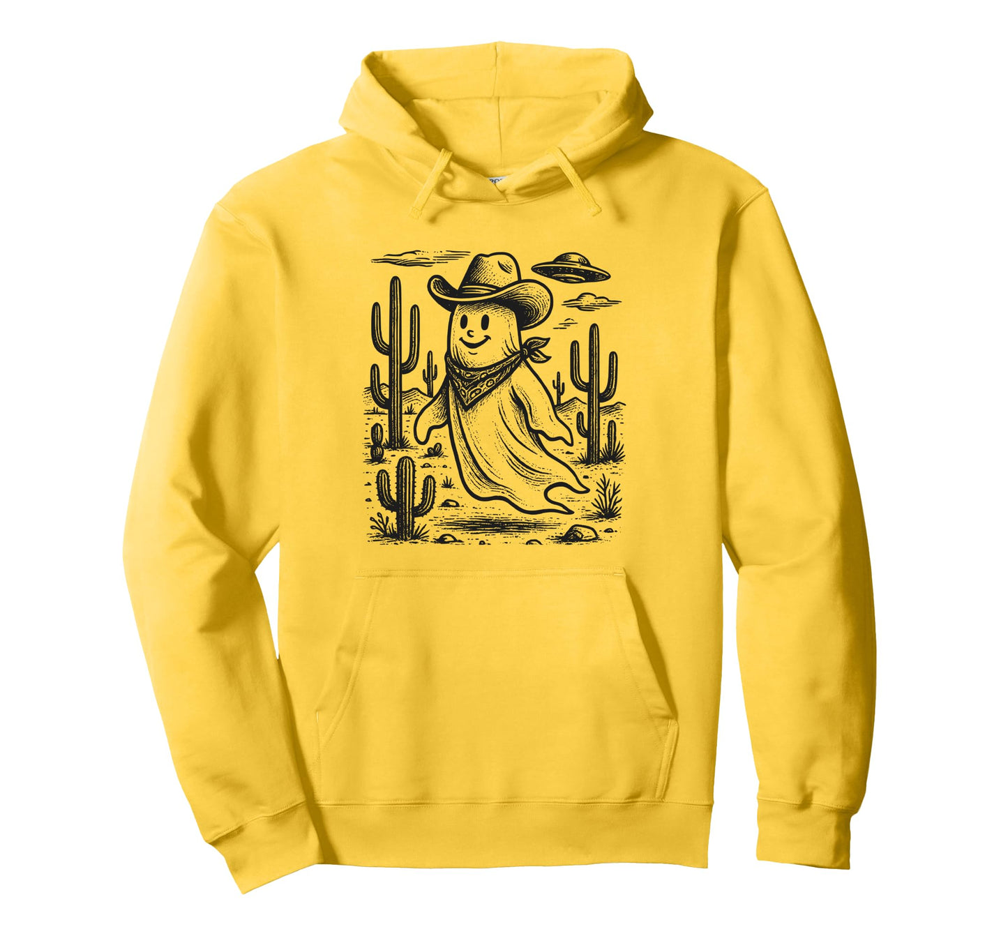 Cowboy Ghost Ufo Western Halloween Hoodie - Streetwear Style Unisex - T-Shirt, Sweatshirt, Hoodie