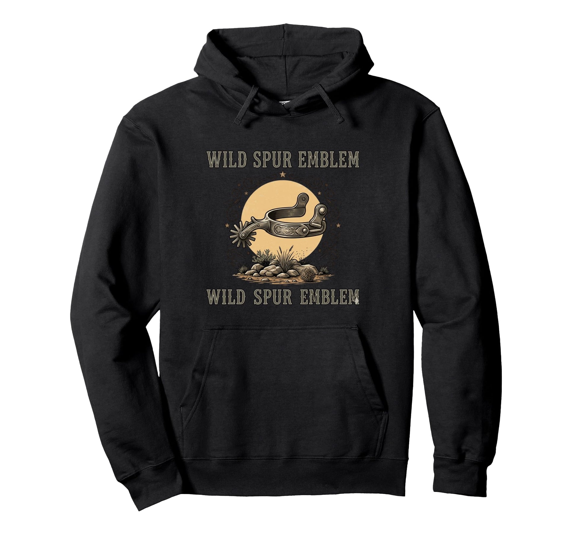 Wild Spur Emblem Western Cowboy Hoodie - Fun Novelty Design for Adults - T-Shirt, Sweatshirt, Hoodie