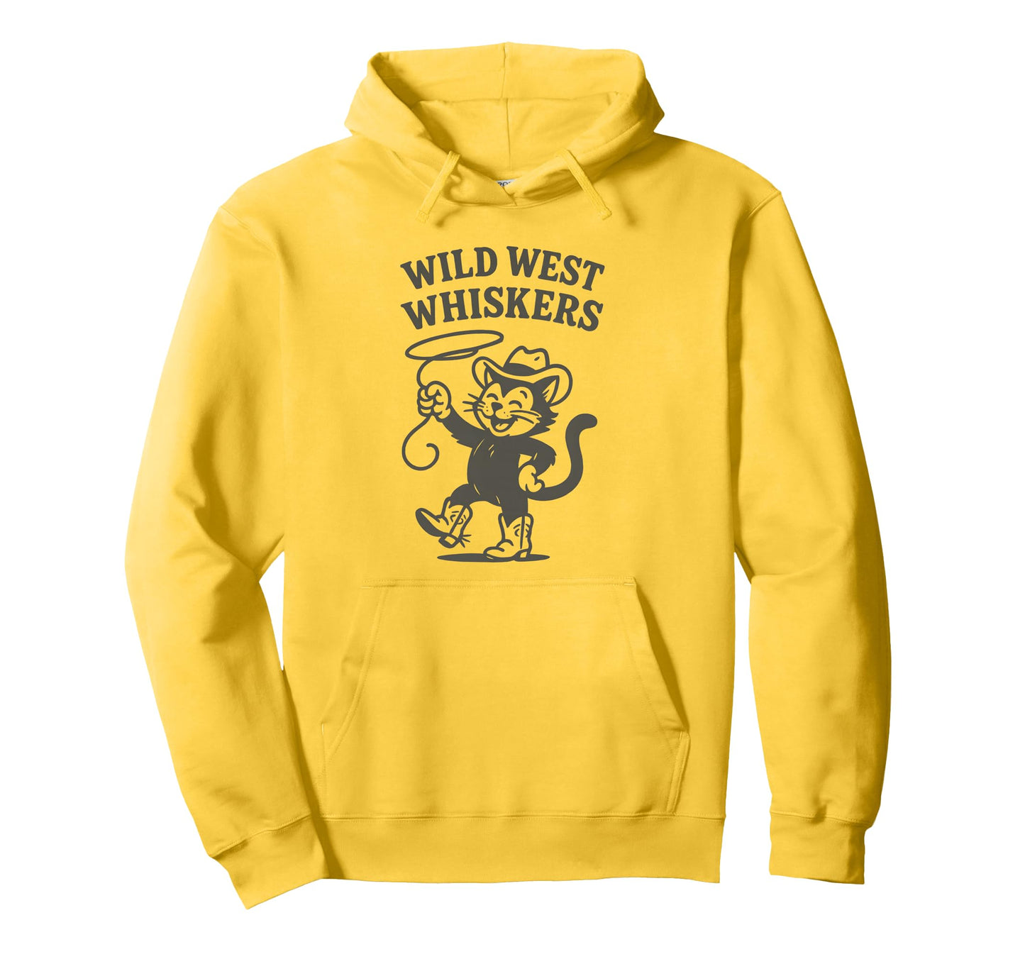 Funny Rodeo Cowboy Cat Western Hoodie - Casual Everyday Wear Men Women - T-Shirt, Sweatshirt, Hoodie