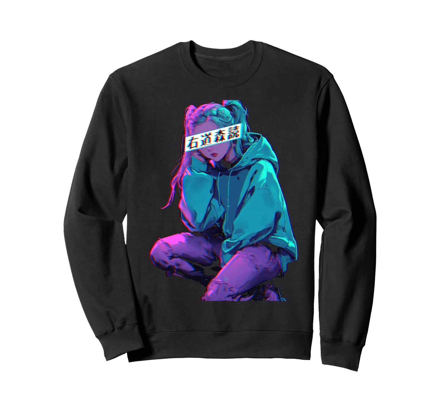 Anime Vaporwave Aesthetic Glitch Art Sweatshirt - Novelty Apparel Unisex - T-Shirt, Sweatshirt, Hoodie