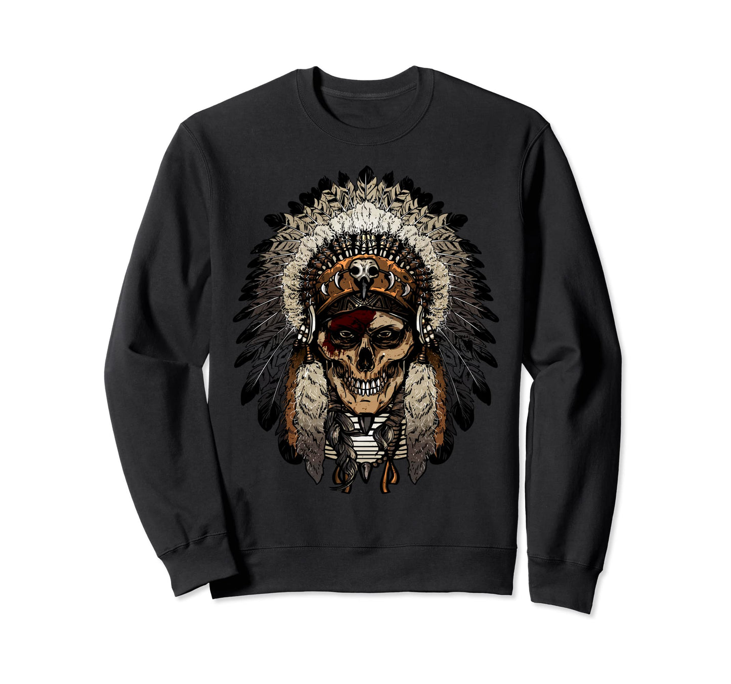 American Indian Skull Native Eagle Sweatshirt - Unique Graphic for Adults - T-Shirt, Sweatshirt, Hoodie