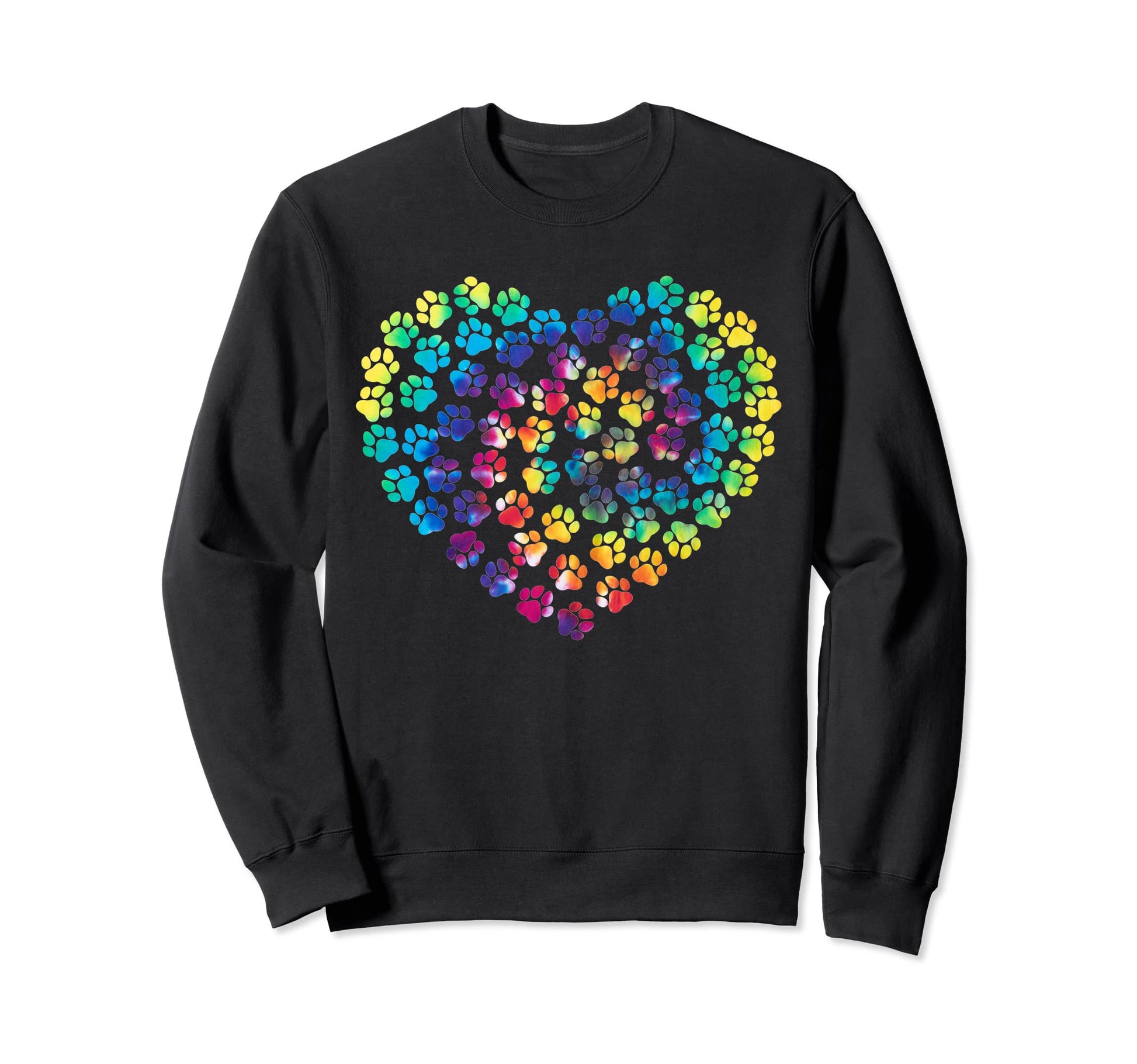 Tie Dye Paw Heartbeat This Is My Peace Sweatshirt - Graphic Print Unisex - T-Shirt, Sweatshirt, Hoodie