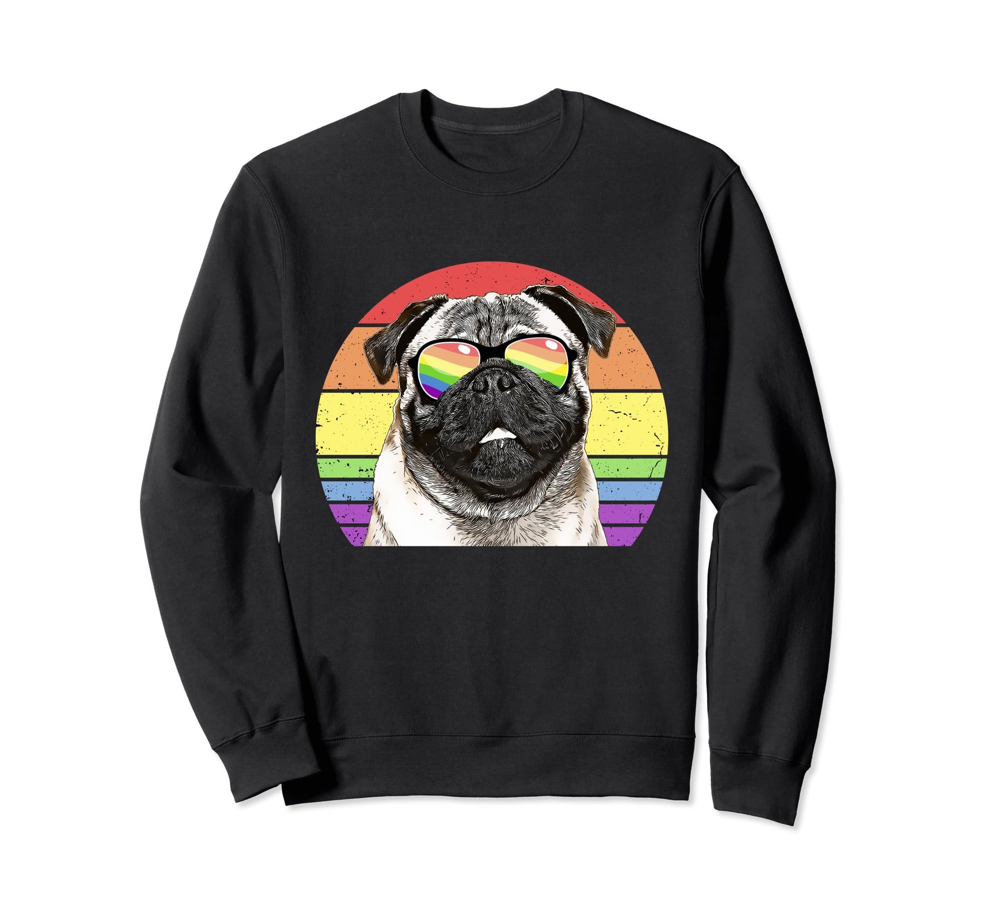 Lgbtq Pug Dog Rainbow Love Pride Sweatshirt - Aesthetic Graphic Men Women - T-Shirt, Sweatshirt, Hoodie