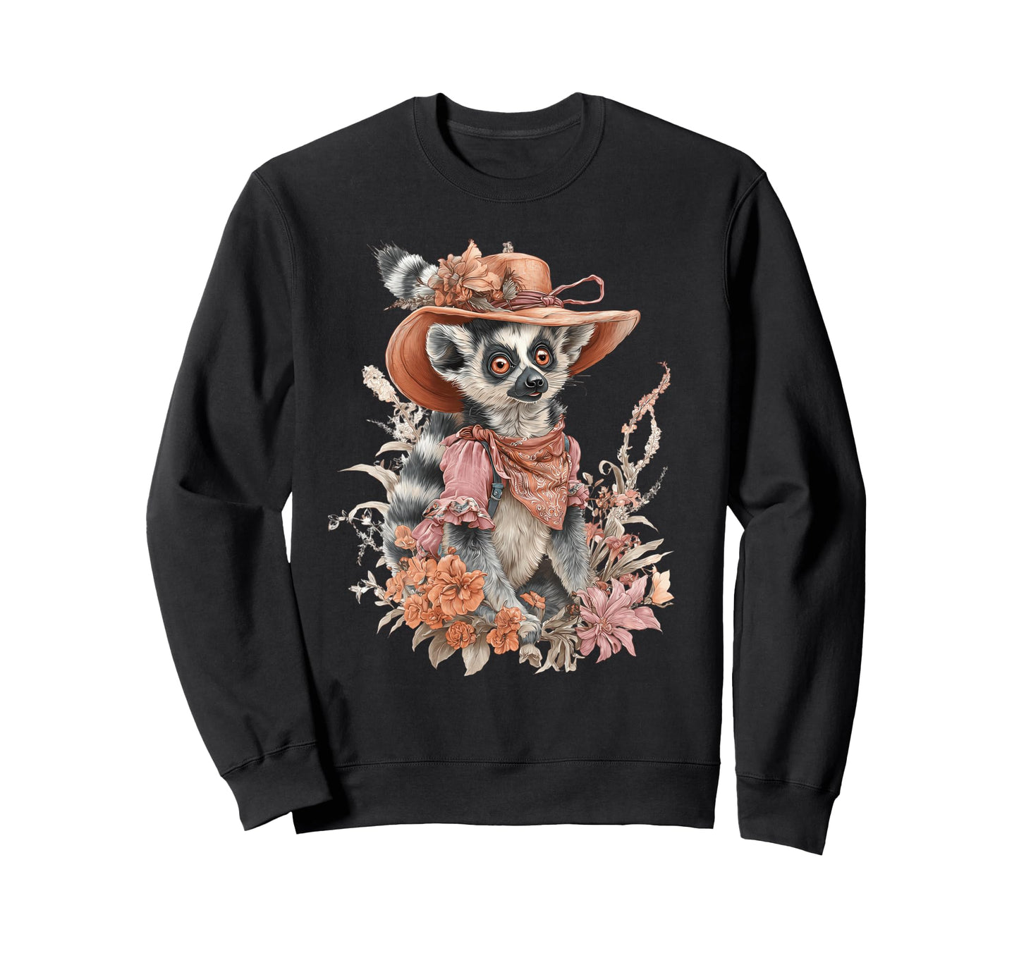 Country Cowboy Lemur Rodeo Cowgirl Sweatshirt - Minimalist Print Unisex - T-Shirt, Sweatshirt, Hoodie