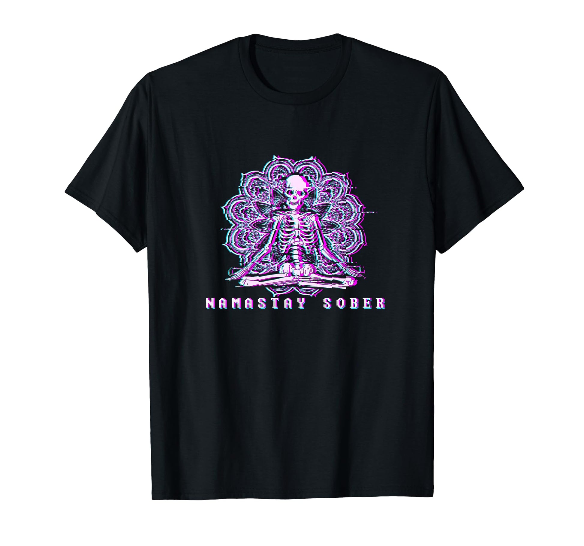 Meditating Skeleton Mandala Namastay T-Shirt - Fun Novelty Design Unisex - T-Shirt, Sweatshirt, Hoodie