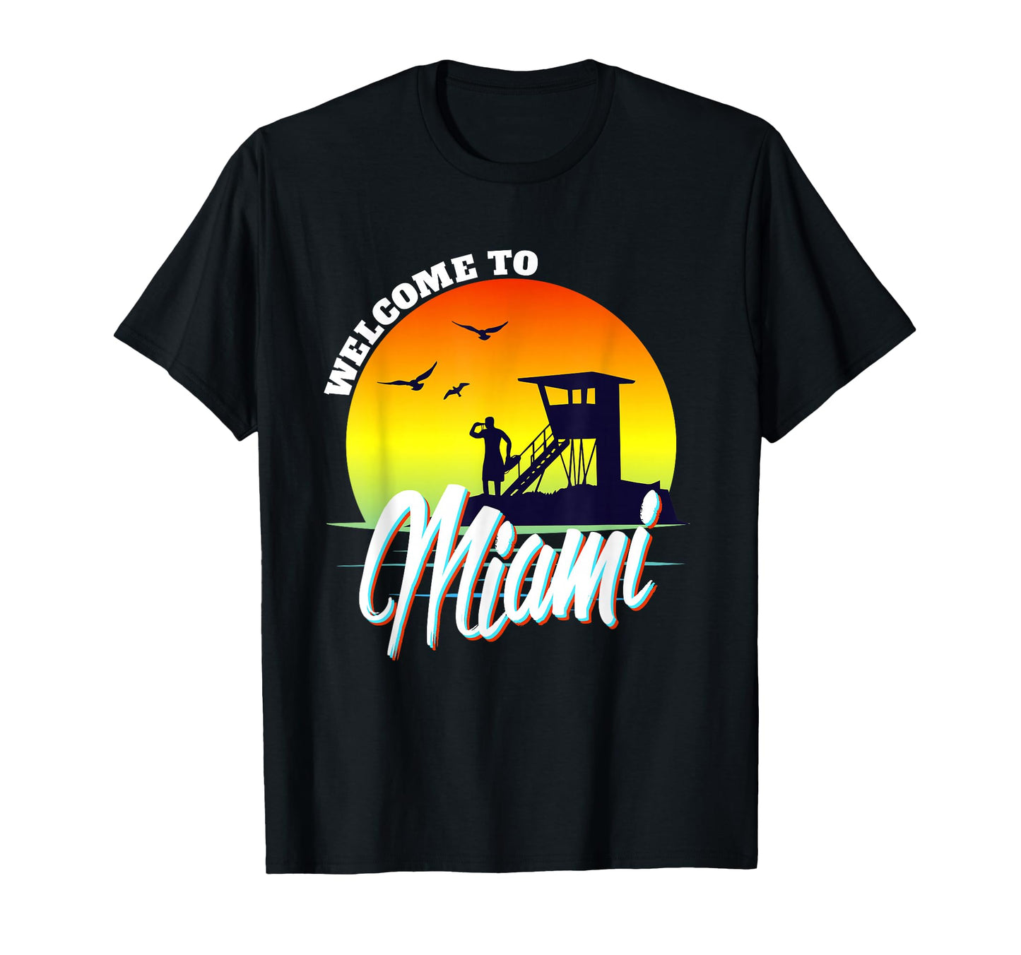 Welcome To Miami Beach Florida 90S T-Shirt - Trendy Graphic Unisex - T-Shirt, Sweatshirt, Hoodie