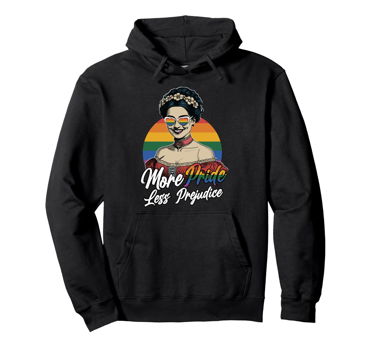 Lgbtq More Pride Less Prejudice Rainbow Hoodie - Novelty Apparel Men Women - T-Shirt, Sweatshirt, Hoodie