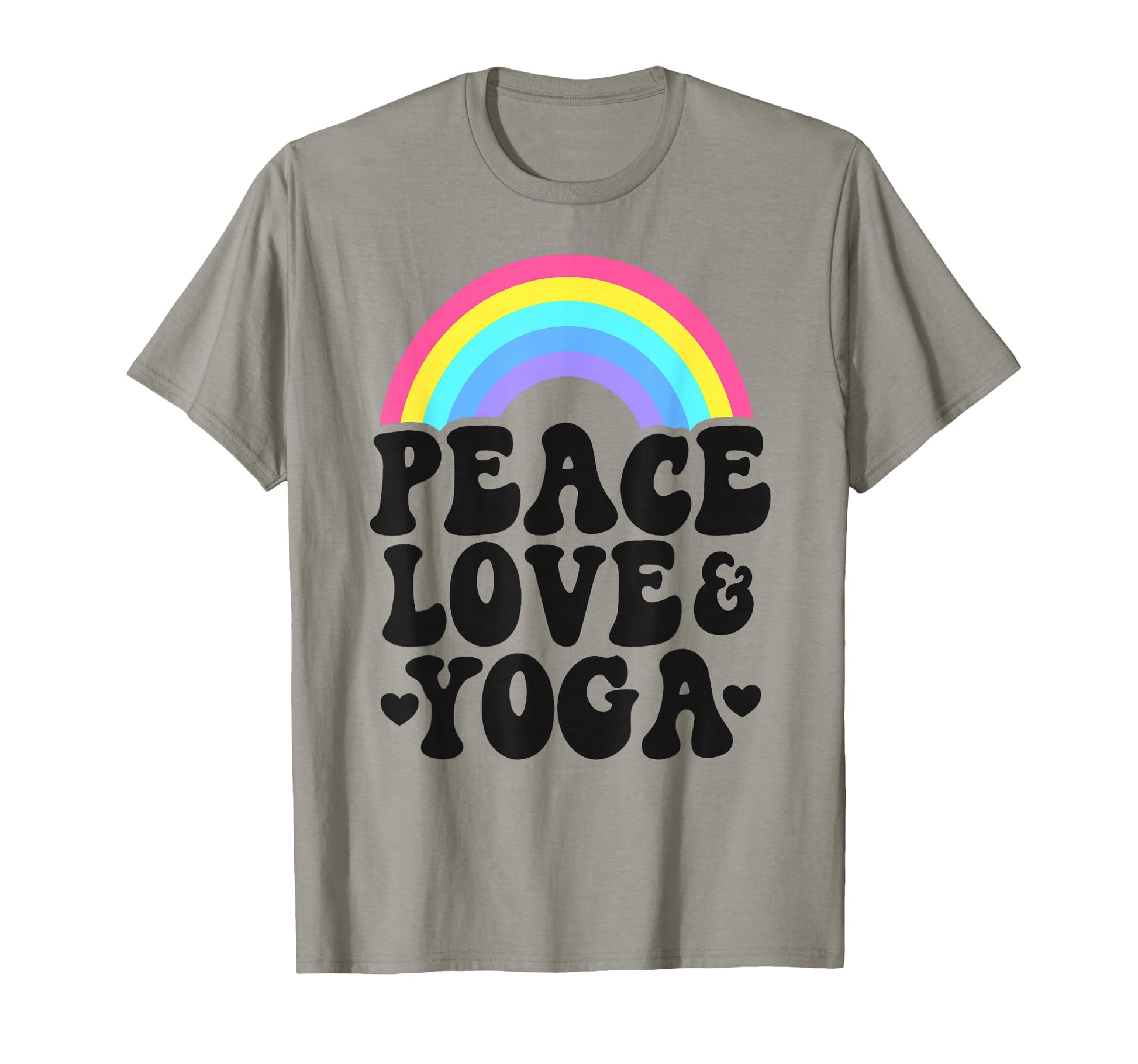 Peace Love Yoga Rainbow Hippie T-Shirt - Casual Everyday Wear Men Women - T-Shirt, Sweatshirt, Hoodie