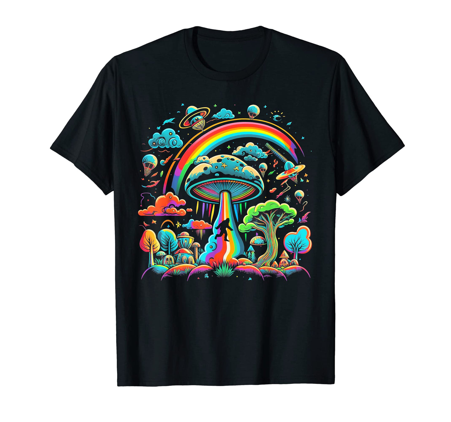 Ufo Funny Bigfoot Sasquatch 80S 70S T-Shirt - Streetwear Style Unisex - T-Shirt, Sweatshirt, Hoodie