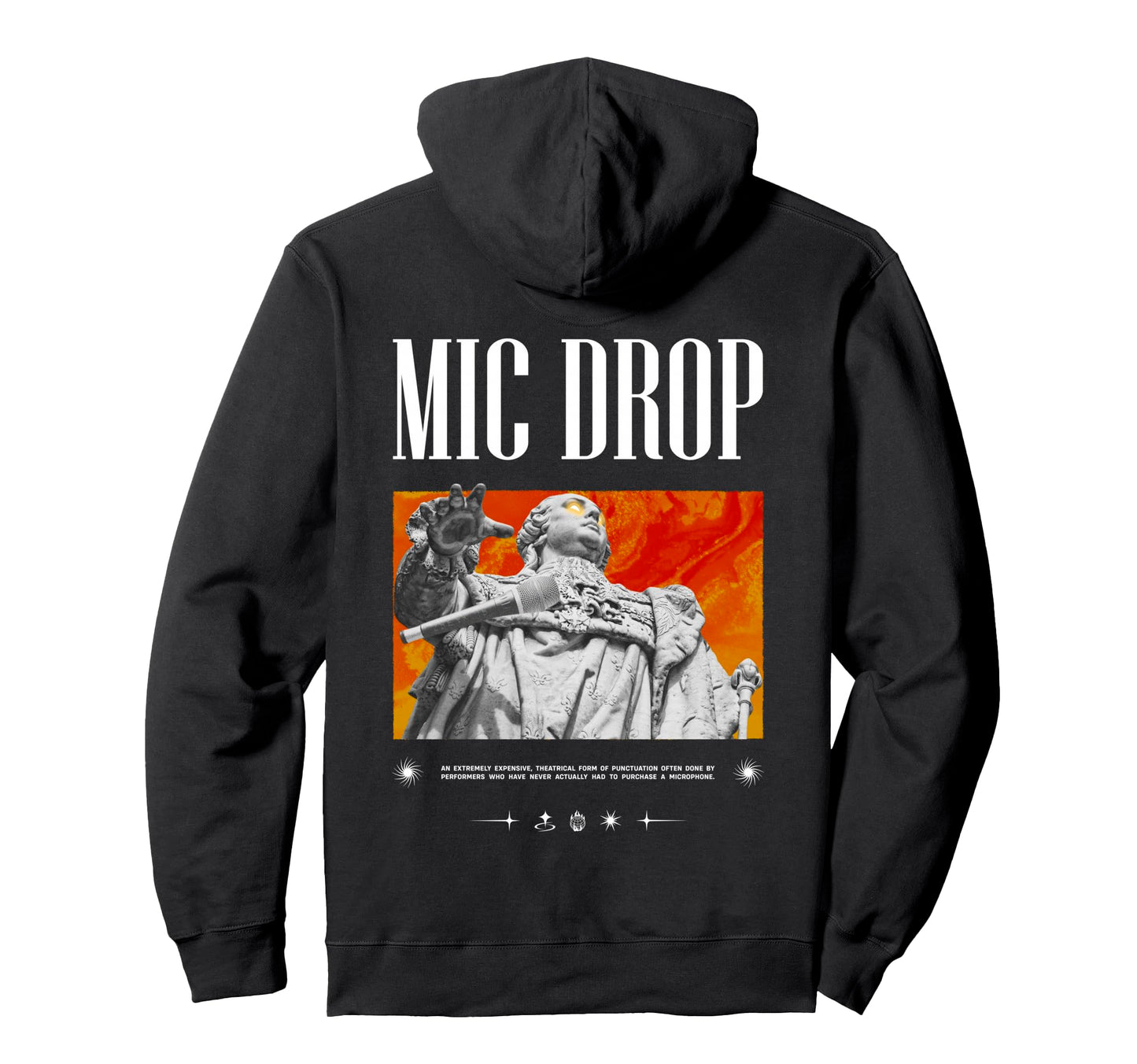 Mic Drop Backprint Aesthetic Edgy Hoodie - Aesthetic Graphic Unisex - T-Shirt, Sweatshirt, Hoodie