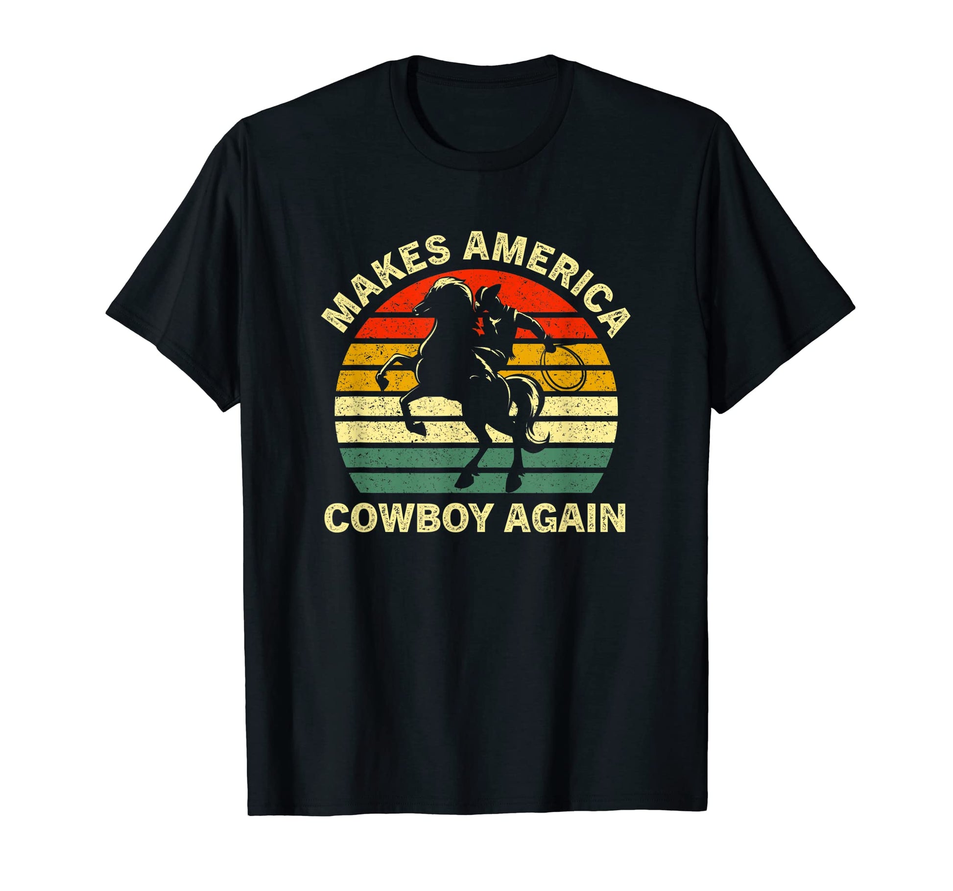 Makes America Cowboy Again Horseback T-Shirt - Custom Art Print Men Women - T-Shirt, Sweatshirt, Hoodie