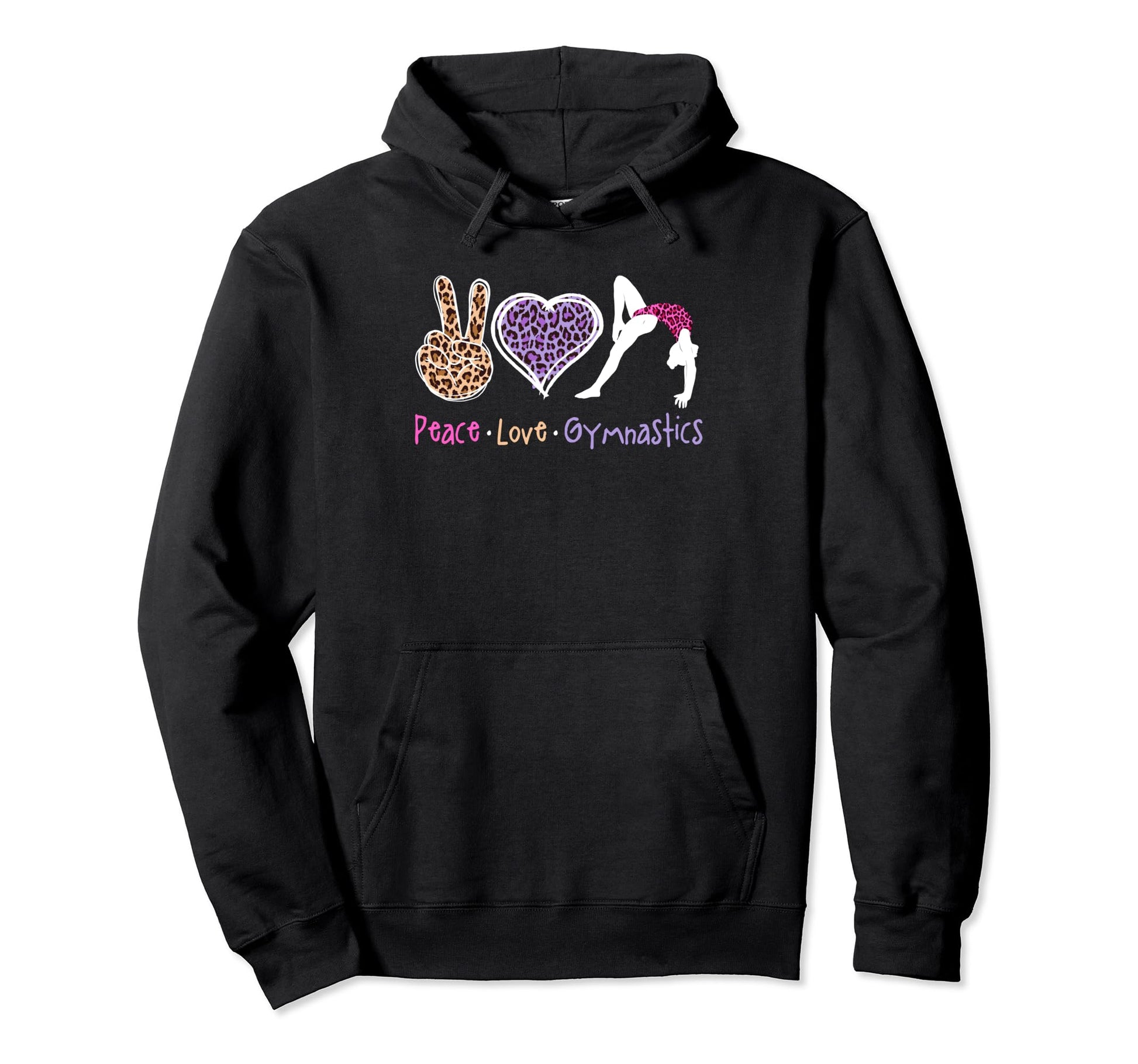 Peace Love Gymnastics Acrobatics Tumbling Hoodie - Graphic Print Unisex - T-Shirt, Sweatshirt, Hoodie