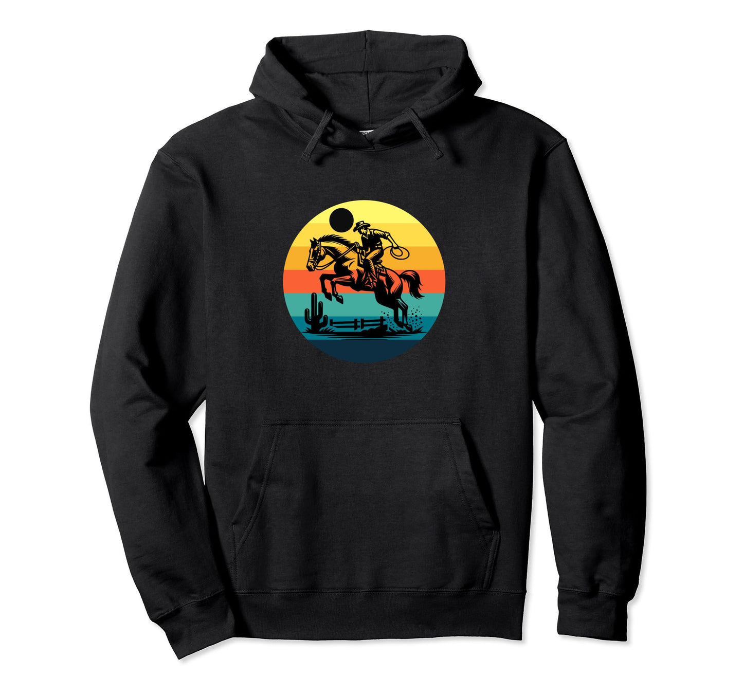 Western Cowboy Horse Rider Cowboy Hoodie - Aesthetic Graphic Men Women - T-Shirt, Sweatshirt, Hoodie