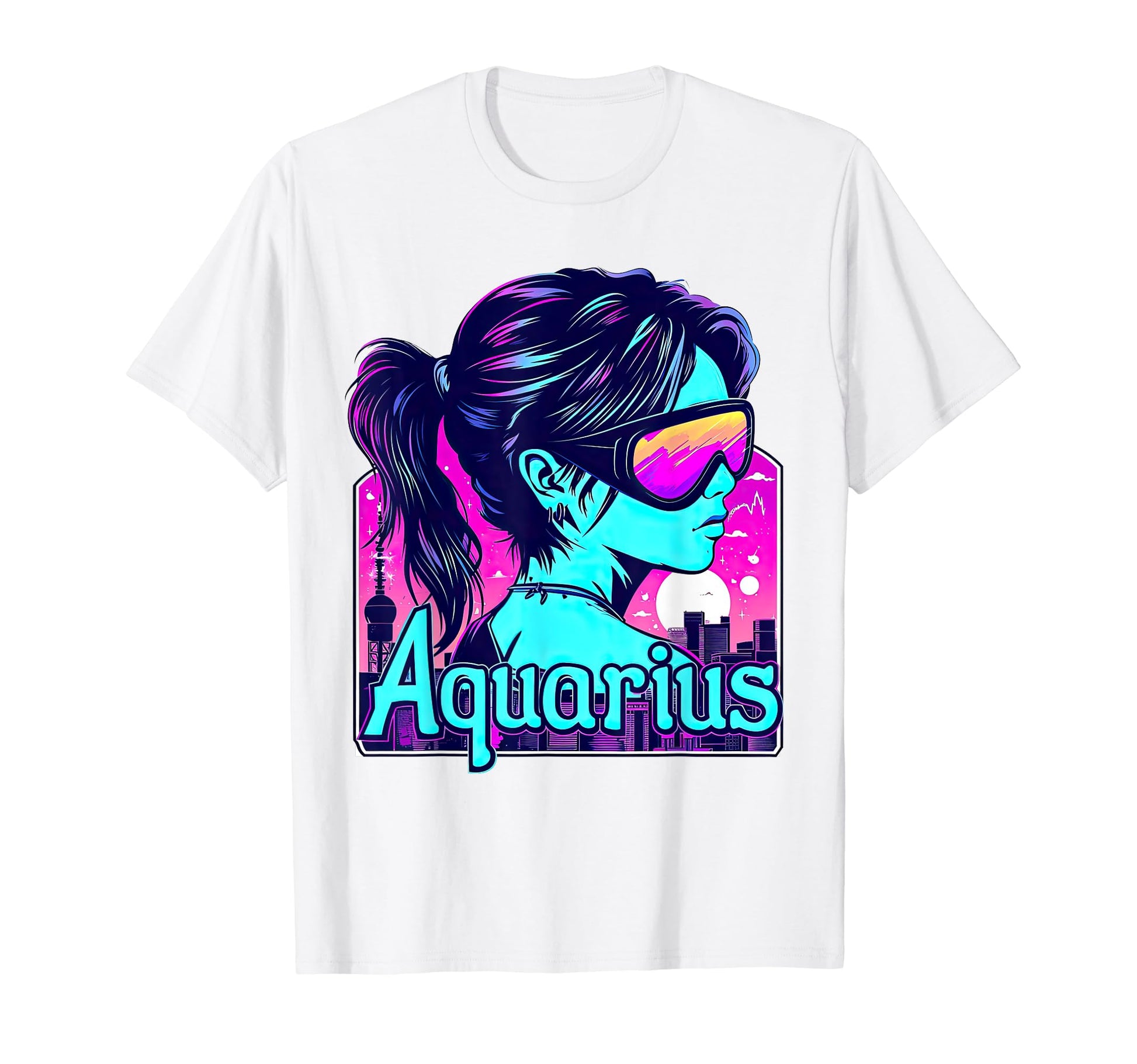 Aquarius Anime Zodiac Horoscope Star T-Shirt - Novelty Apparel Men Women - T-Shirt, Sweatshirt, Hoodie