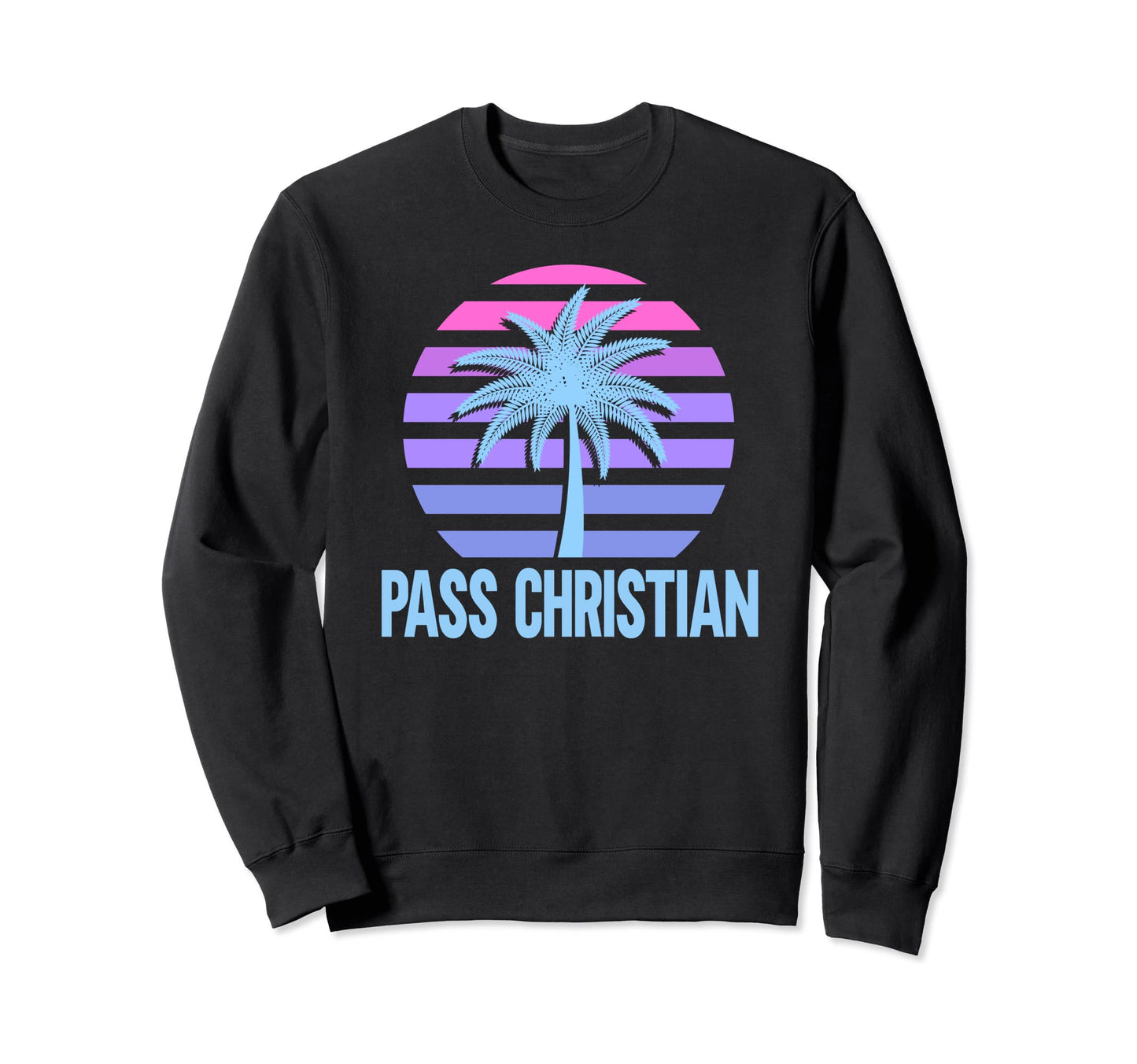 Pass Christian Vacation Vaporwave Sweatshirt - Graphic Print Unisex - T-Shirt, Sweatshirt, Hoodie
