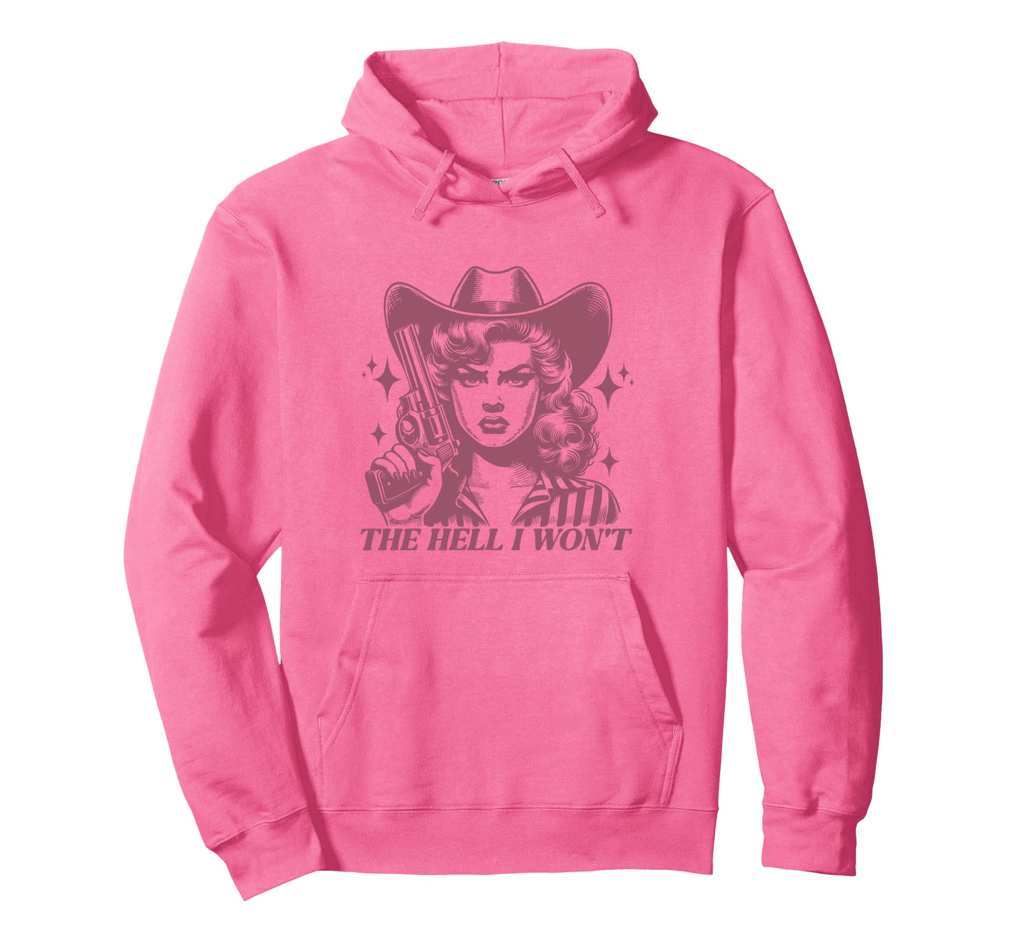 Hell I Wont Cowboy Hat Western Rodeo Hoodie - Aesthetic Graphic Men Women - T-Shirt, Sweatshirt, Hoodie