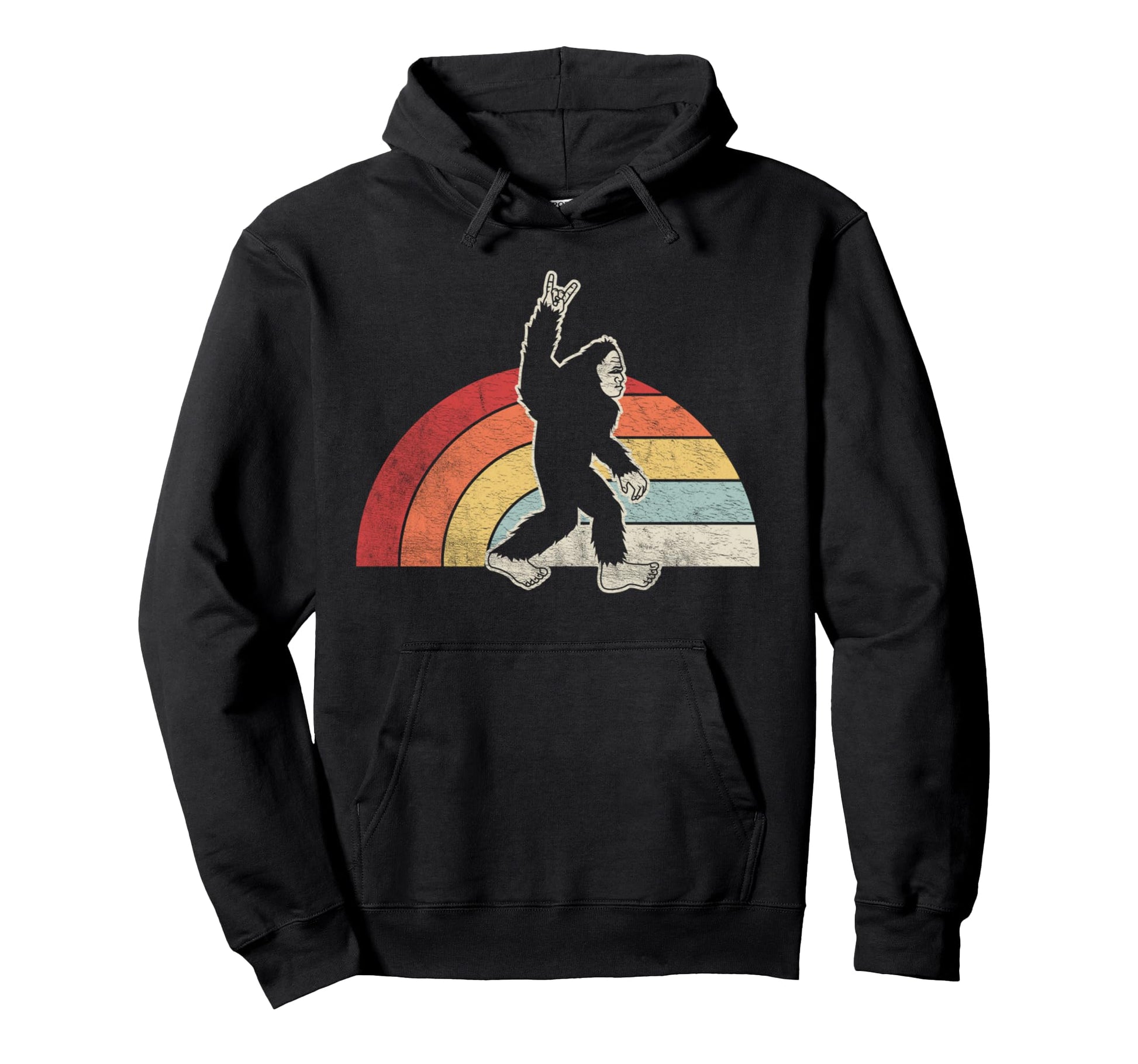 Bigfoot Silhouette Rainbow Hoodie - Casual Everyday Wear Unisex - T-Shirt, Sweatshirt, Hoodie