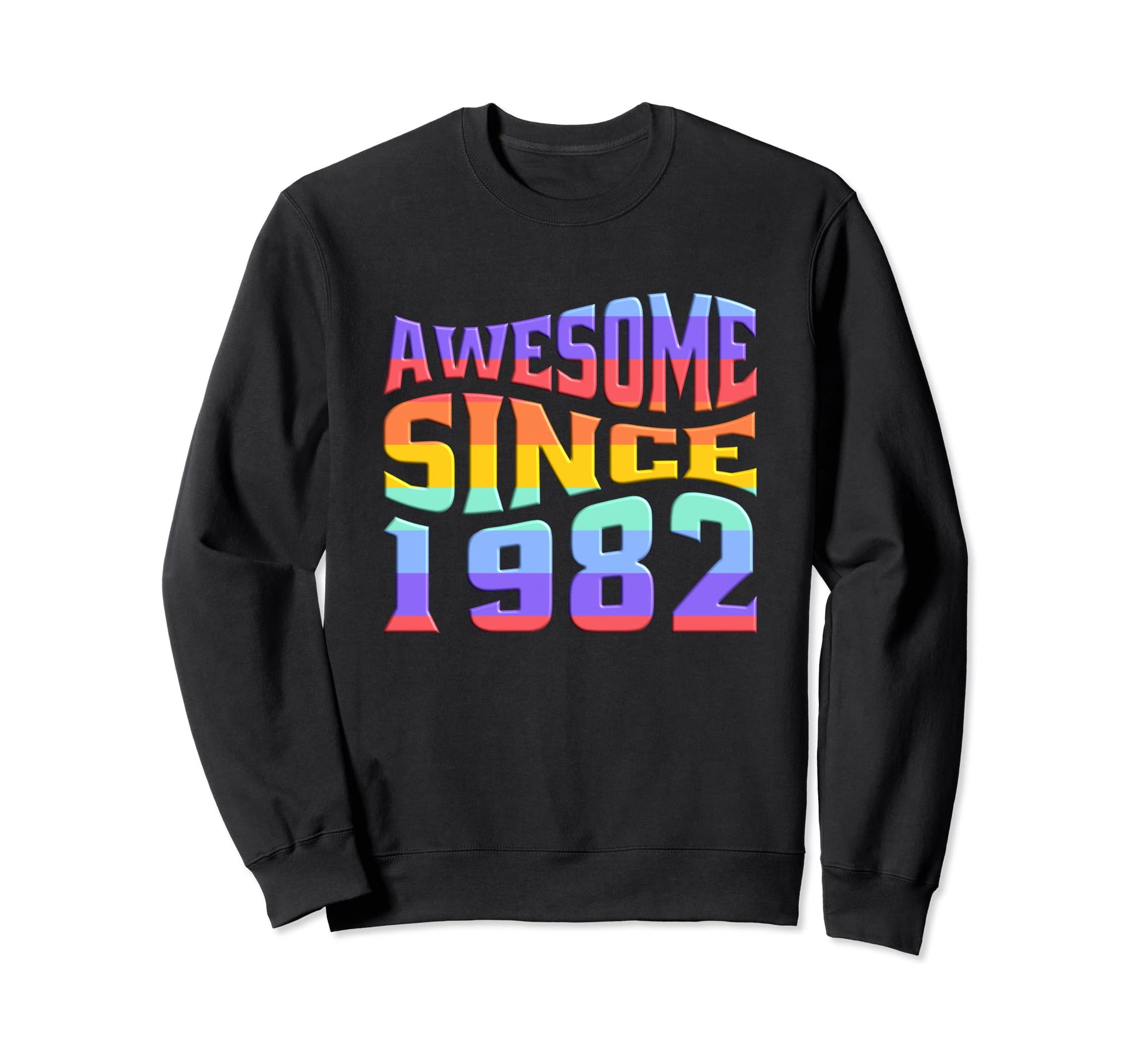 Awesome Since 1982 Rainbow 41 Sweatshirt - Minimalist Print for Adults - T-Shirt, Sweatshirt, Hoodie
