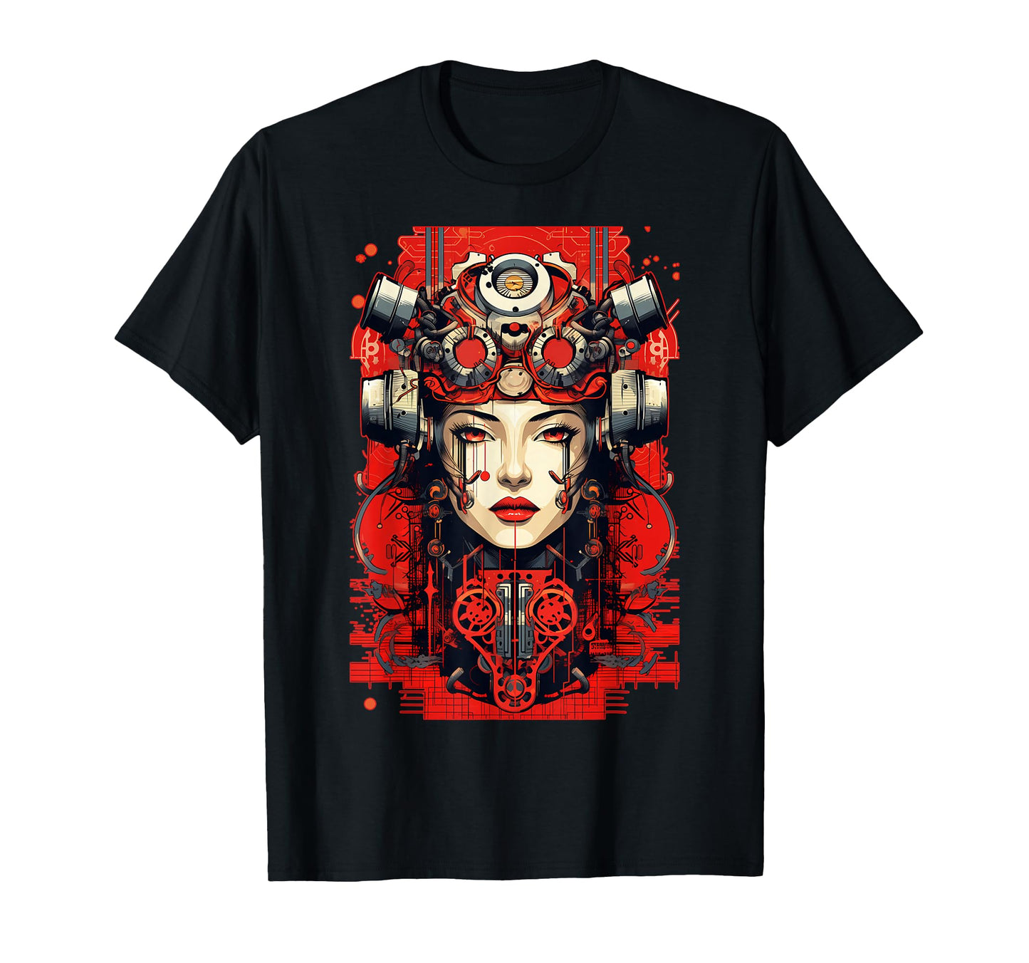 Cyberpunk Cyborg Geisha Japanese T-Shirt - Streetwear Style for Adults - T-Shirt, Sweatshirt, Hoodie