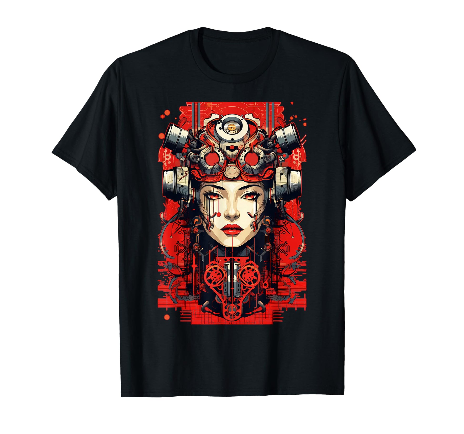 Cyberpunk Cyborg Geisha Japanese T-Shirt - Streetwear Style for Adults - T-Shirt, Sweatshirt, Hoodie