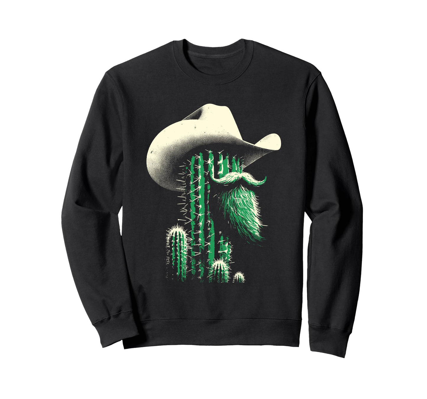 Bearded Cowboy Cactus Funny Cactus Sweatshirt - Trendy Graphic Unisex - T-Shirt, Sweatshirt, Hoodie