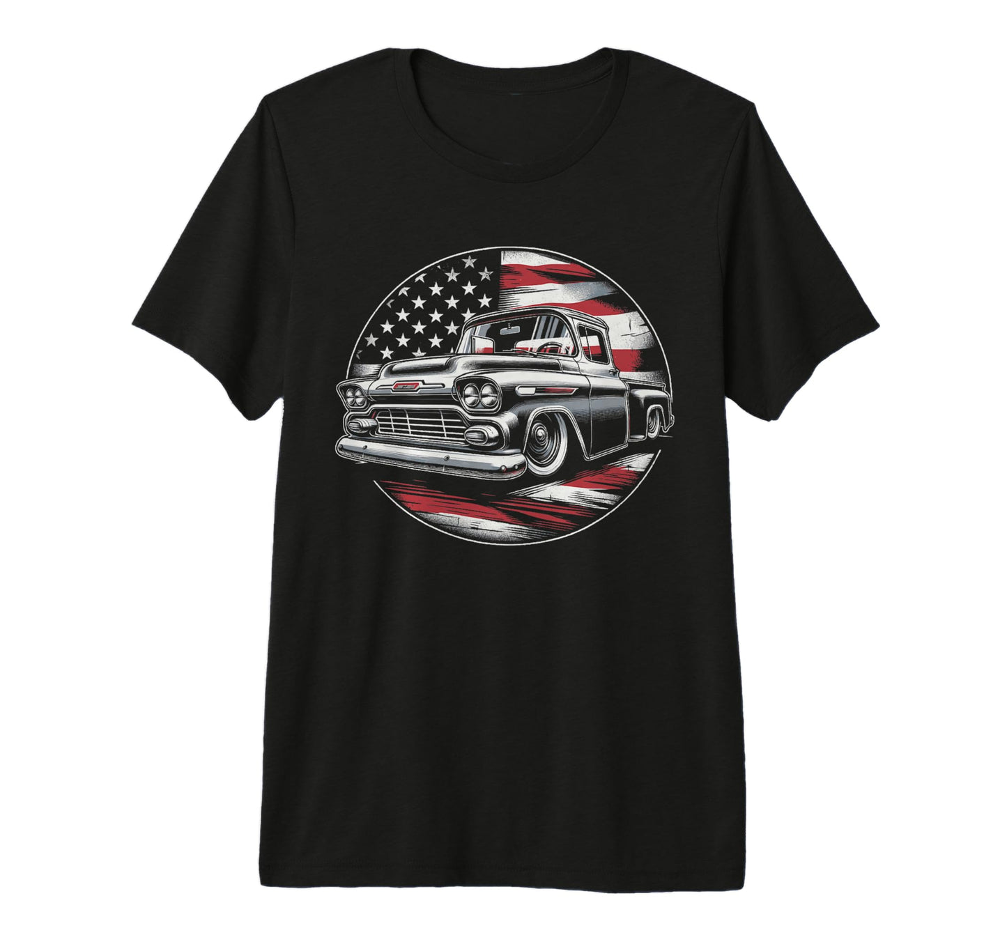1950S 3100 Truck American Flag Old T-Shirt - Custom Art Print for Adults - T-Shirt, Sweatshirt, Hoodie