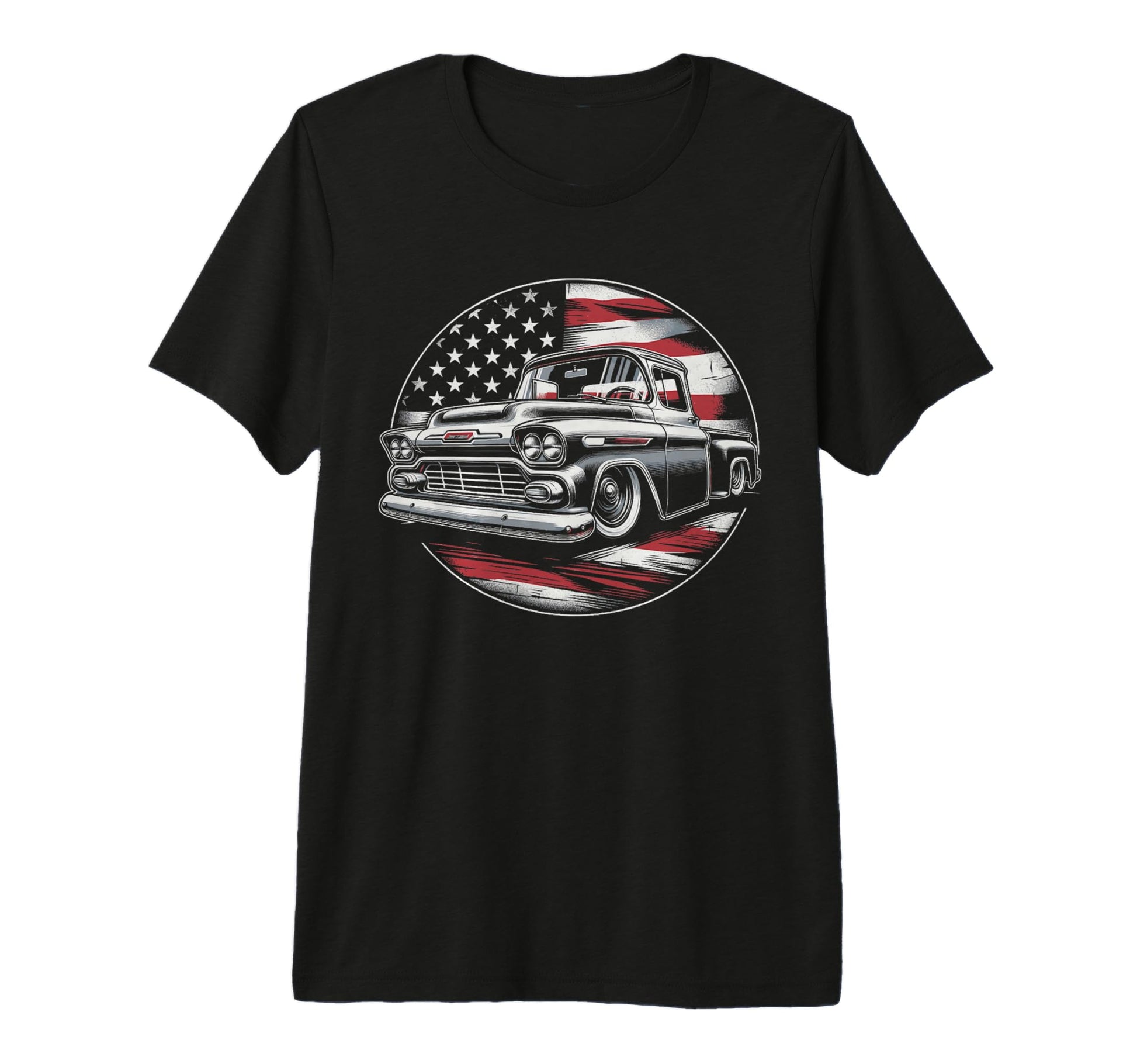 1950S 3100 Truck American Flag Old T-Shirt - Custom Art Print for Adults - T-Shirt, Sweatshirt, Hoodie