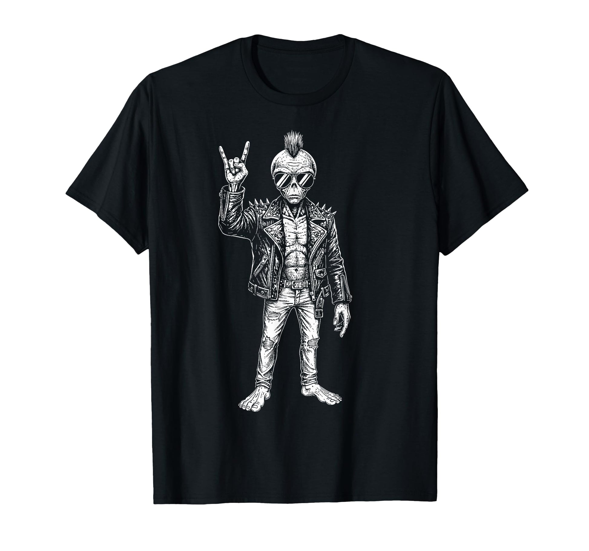 Punk Rocker Alien Lover Funny Rock T-Shirt - Streetwear Style for Adults - T-Shirt, Sweatshirt, Hoodie