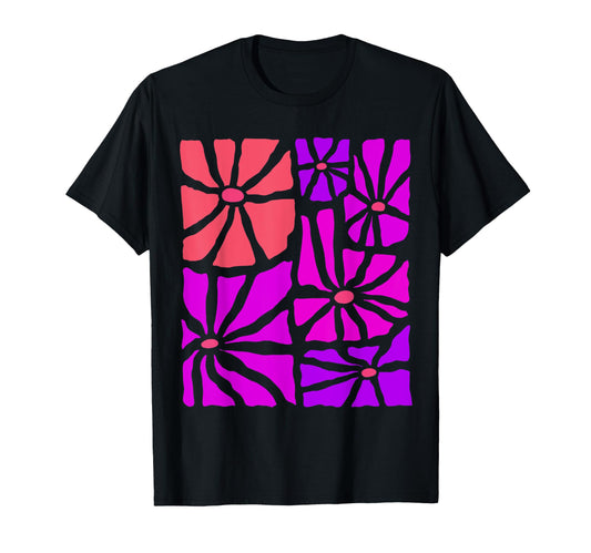 Boho Flower Purple Daisy Floral T-Shirt - Trendy Graphic Men Women - T-Shirt, Sweatshirt, Hoodie