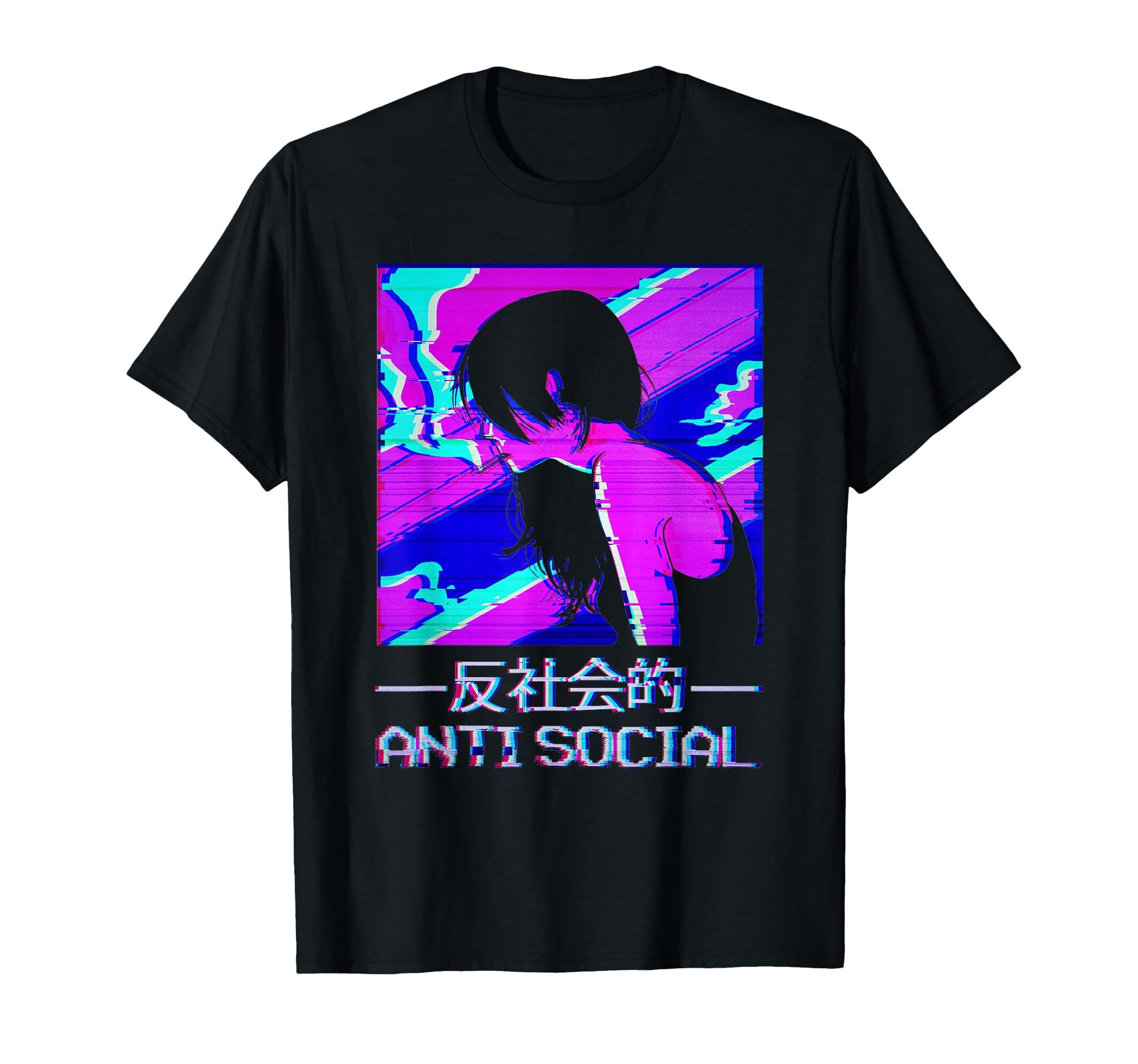 Anti Social Smoking Anime Japanese T-Shirt - Novelty Apparel for Adults - T-Shirt, Sweatshirt, Hoodie