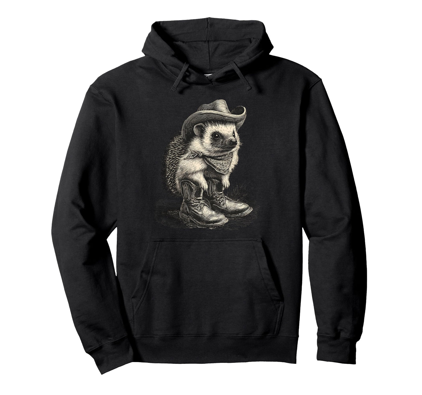 Hedgehog Cowboy Rodeo Cowgirl Western Hoodie - Fun Novelty Design Unisex - T-Shirt, Sweatshirt, Hoodie