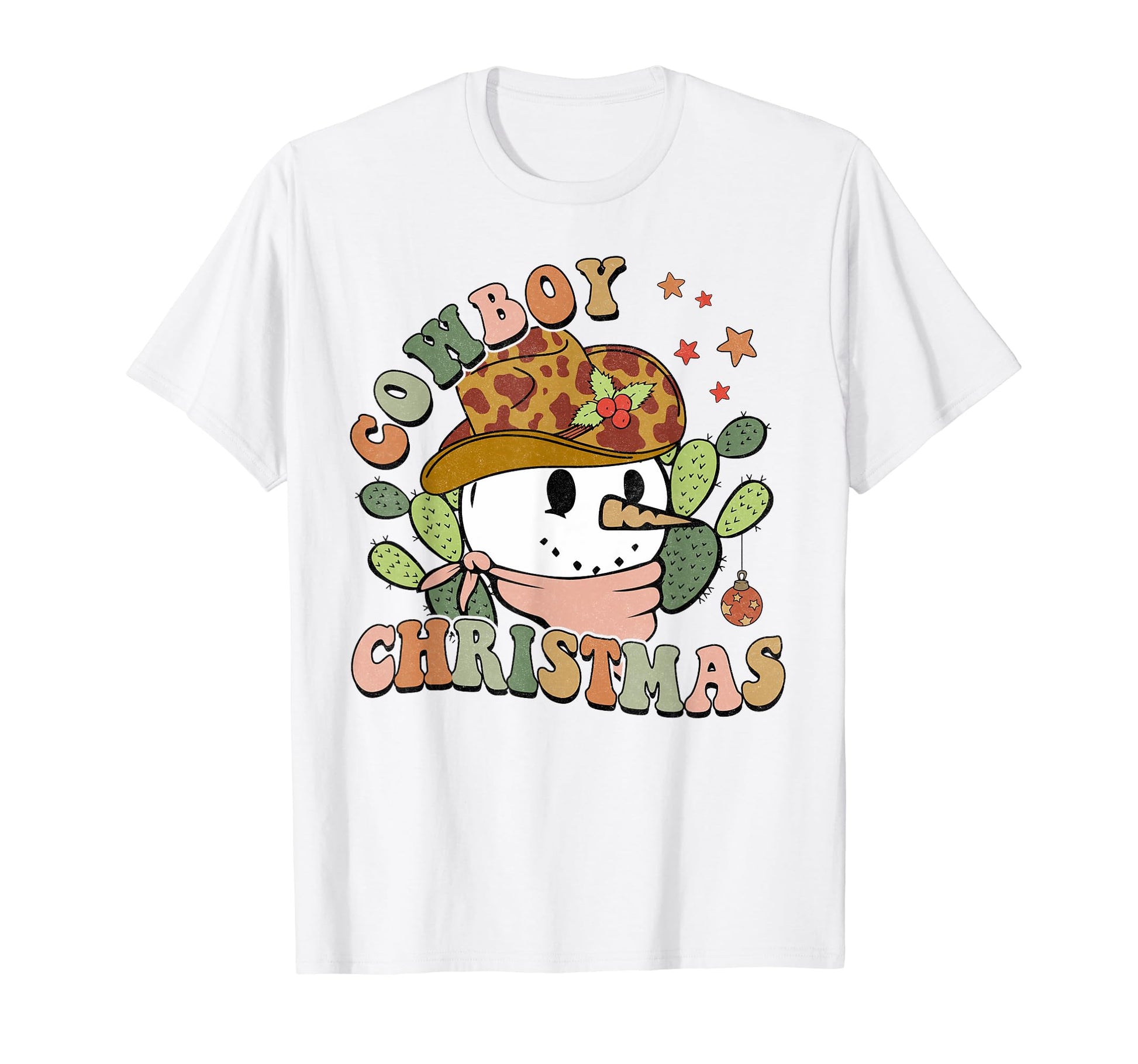 Groovy Howdy Cowboy Snowman Western T-Shirt - Graphic Print Men Women - T-Shirt, Sweatshirt, Hoodie