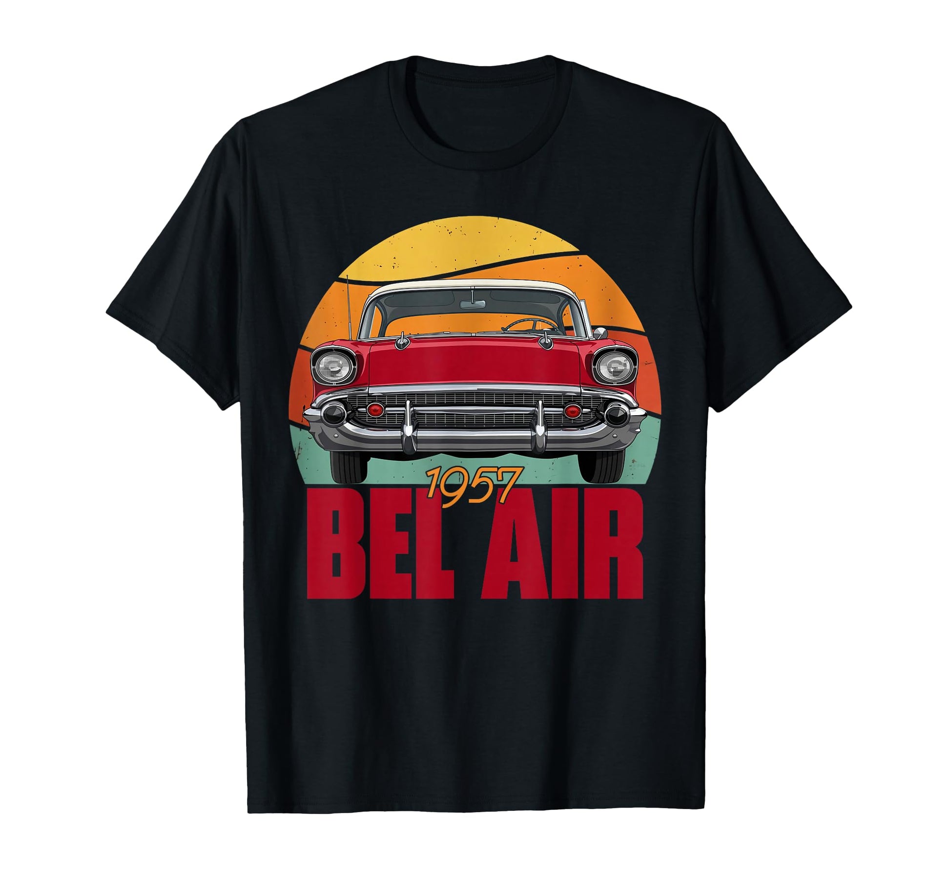 1957 57 Bel Air 90S Silhouette Old T-Shirt - Fun Novelty Design Men Women - T-Shirt, Sweatshirt, Hoodie