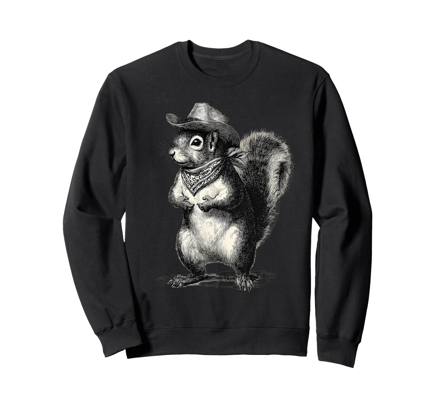 Country Cowboy Squirrel Rodeo Sweatshirt - Unique Graphic for Adults - T-Shirt, Sweatshirt, Hoodie