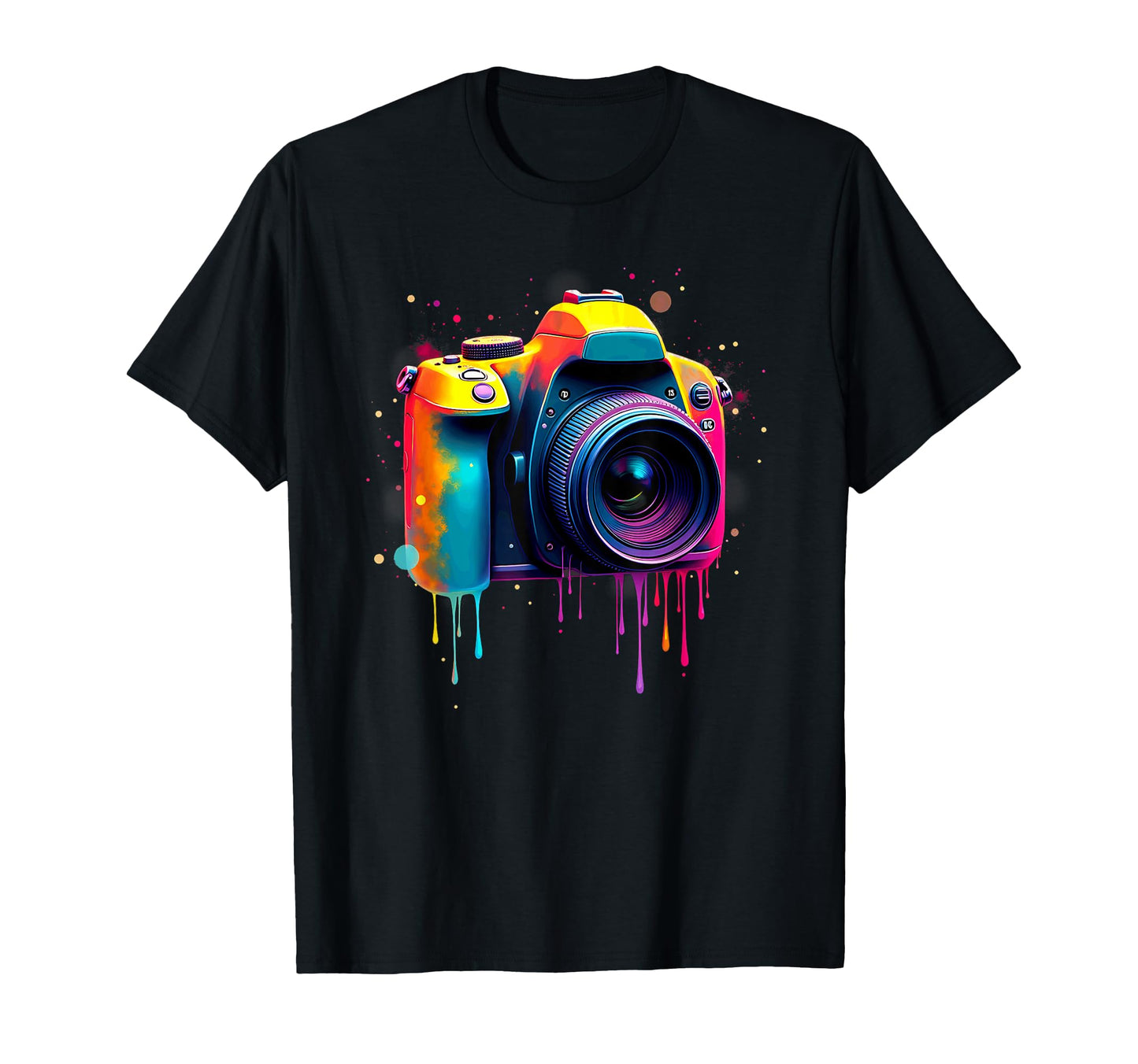 Photography Colorful Camera Dripping T-Shirt - Custom Art Print Men Women - T-Shirt, Sweatshirt, Hoodie