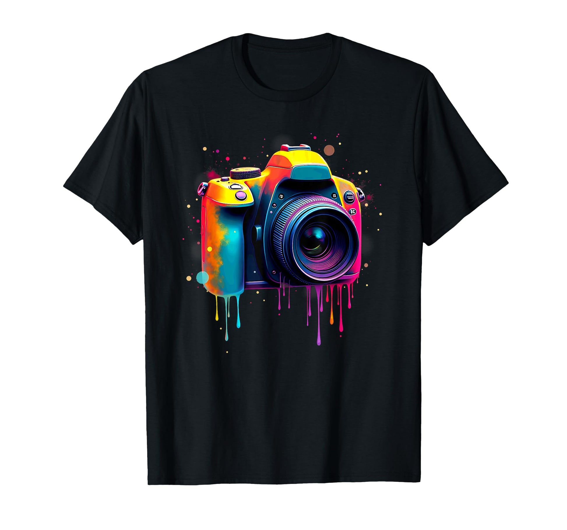 Photography Colorful Camera Dripping T-Shirt - Custom Art Print Men Women - T-Shirt, Sweatshirt, Hoodie