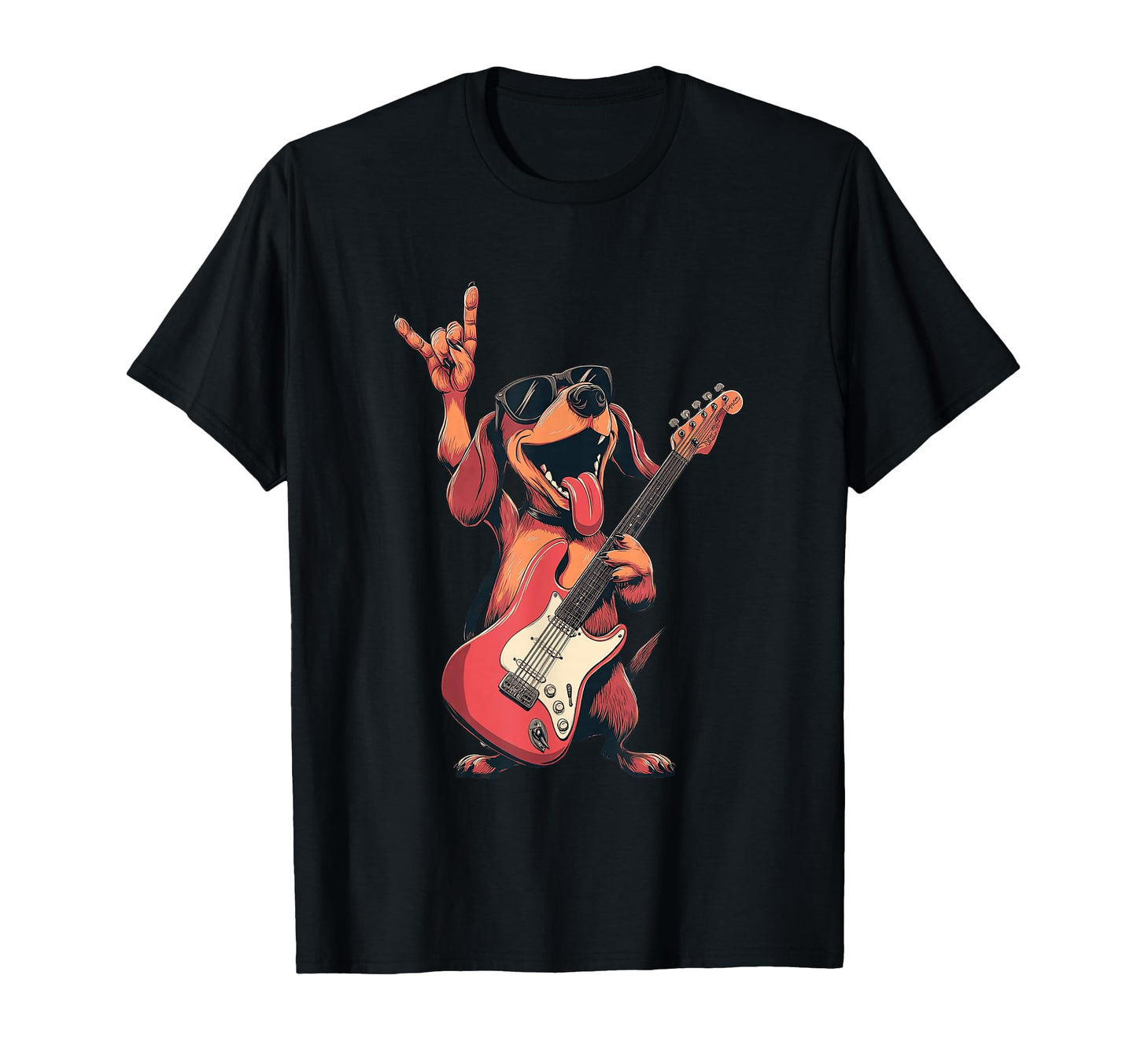 Rock Dog Funny Guitar Lover T-Shirt - Streetwear Style for Adults - T-Shirt, Sweatshirt, Hoodie