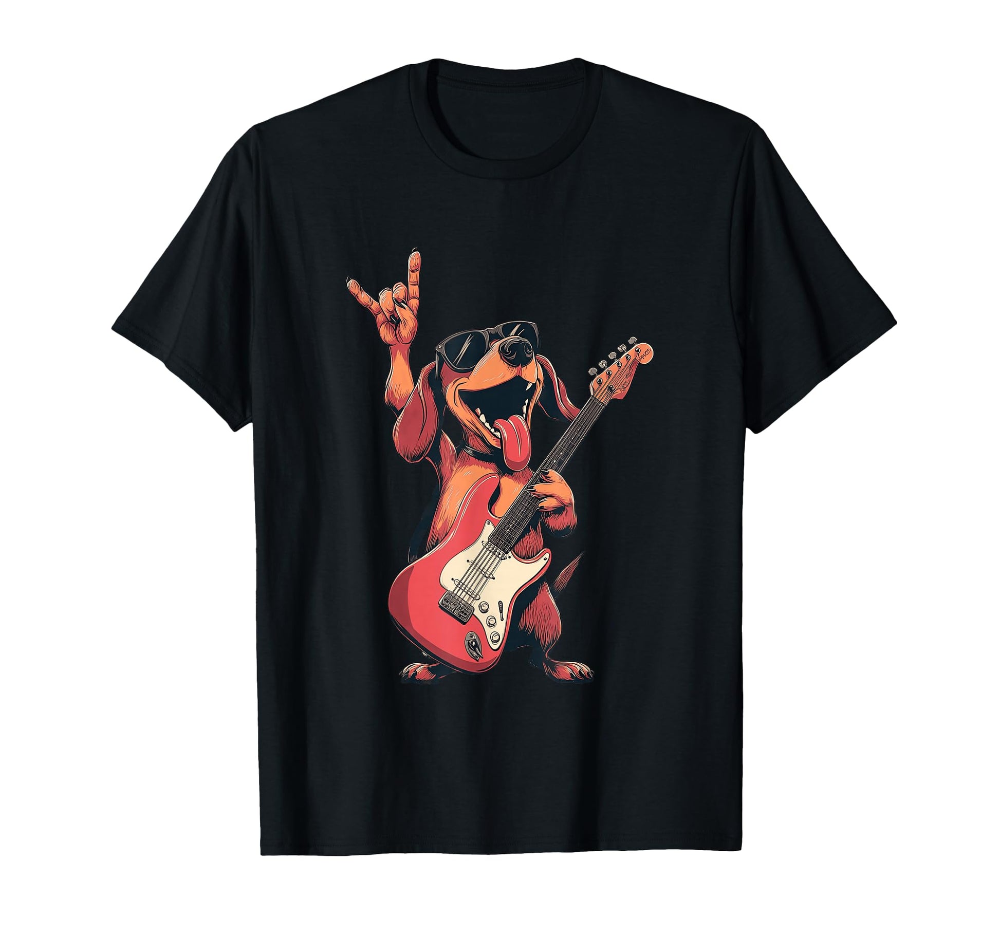 Rock Dog Funny Guitar Lover T-Shirt - Streetwear Style for Adults - T-Shirt, Sweatshirt, Hoodie