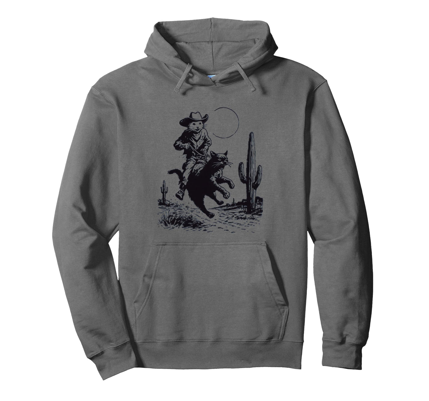 Cowboy Mouse Riding Cat Western Hoodie - Aesthetic Graphic for Adults - T-Shirt, Sweatshirt, Hoodie