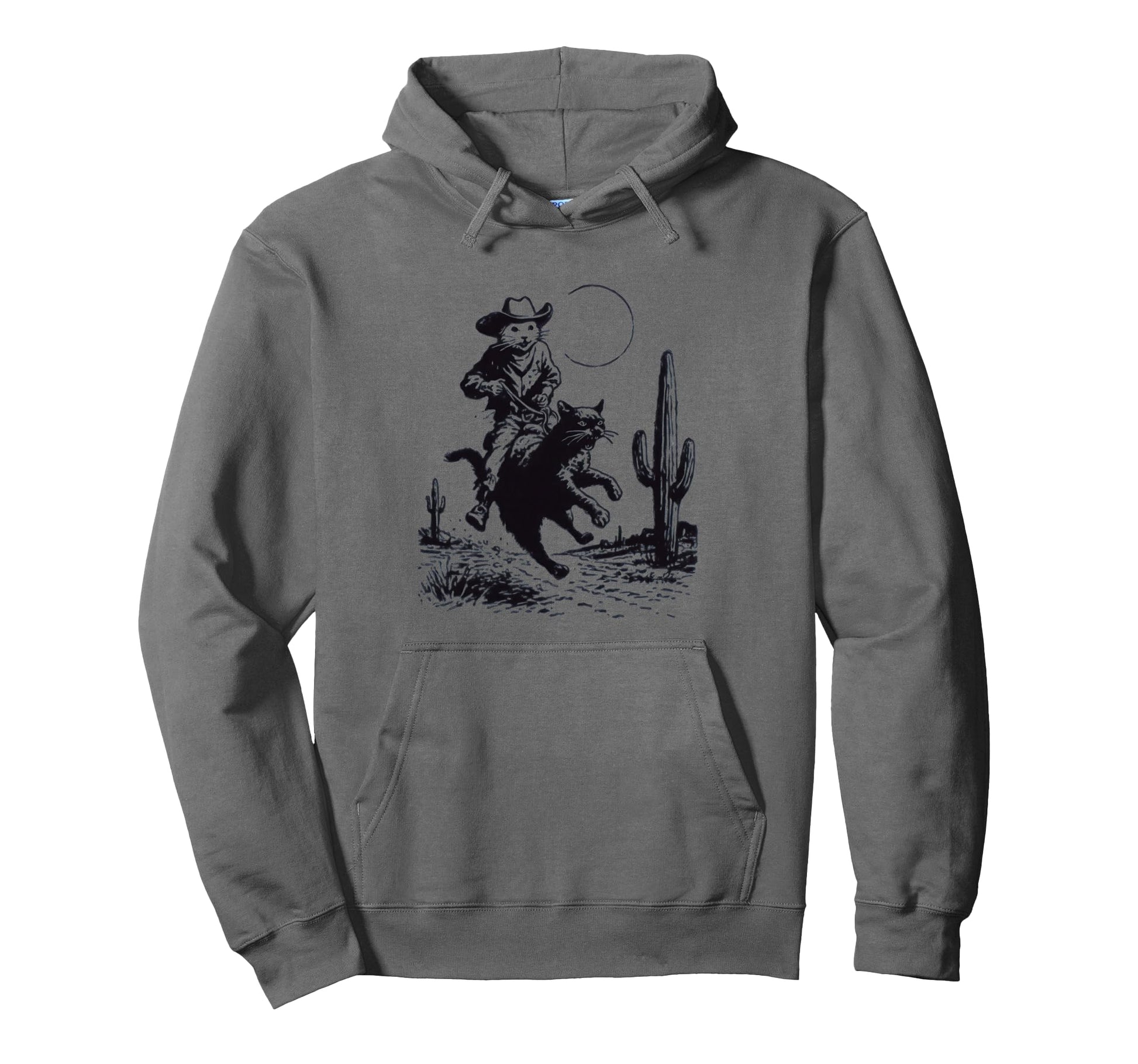Cowboy Mouse Riding Cat Western Hoodie - Aesthetic Graphic for Adults - T-Shirt, Sweatshirt, Hoodie