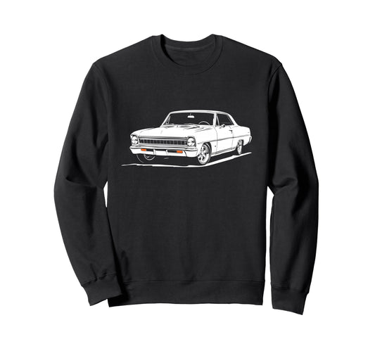 1966 1967 Nova Muscle Car Sweatshirt - Fun Novelty Design for Adults - T-Shirt, Sweatshirt, Hoodie