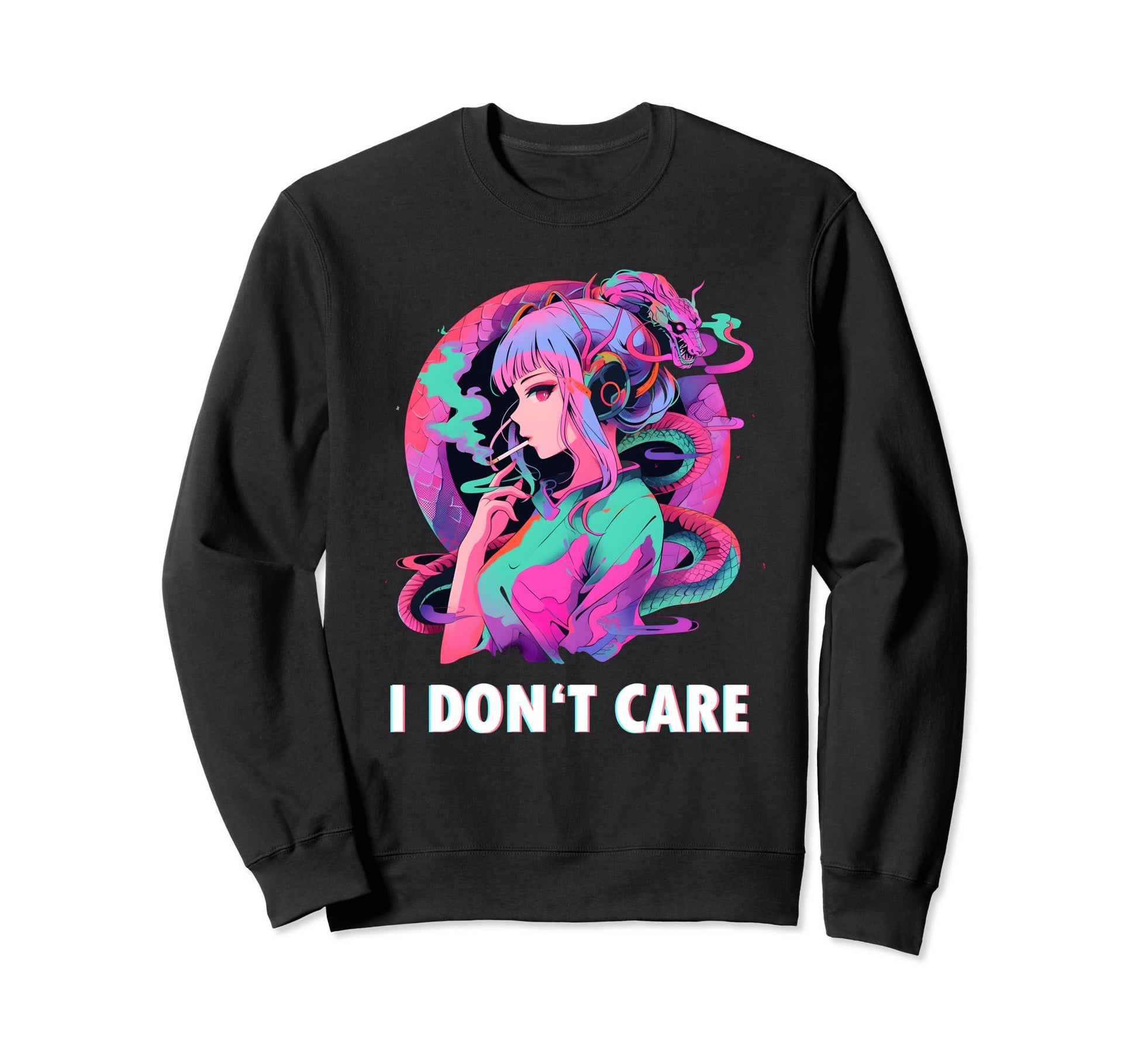 Aesthetic Vaporwave Sad Face Sweatshirt - Aesthetic Graphic Men Women - T-Shirt, Sweatshirt, Hoodie