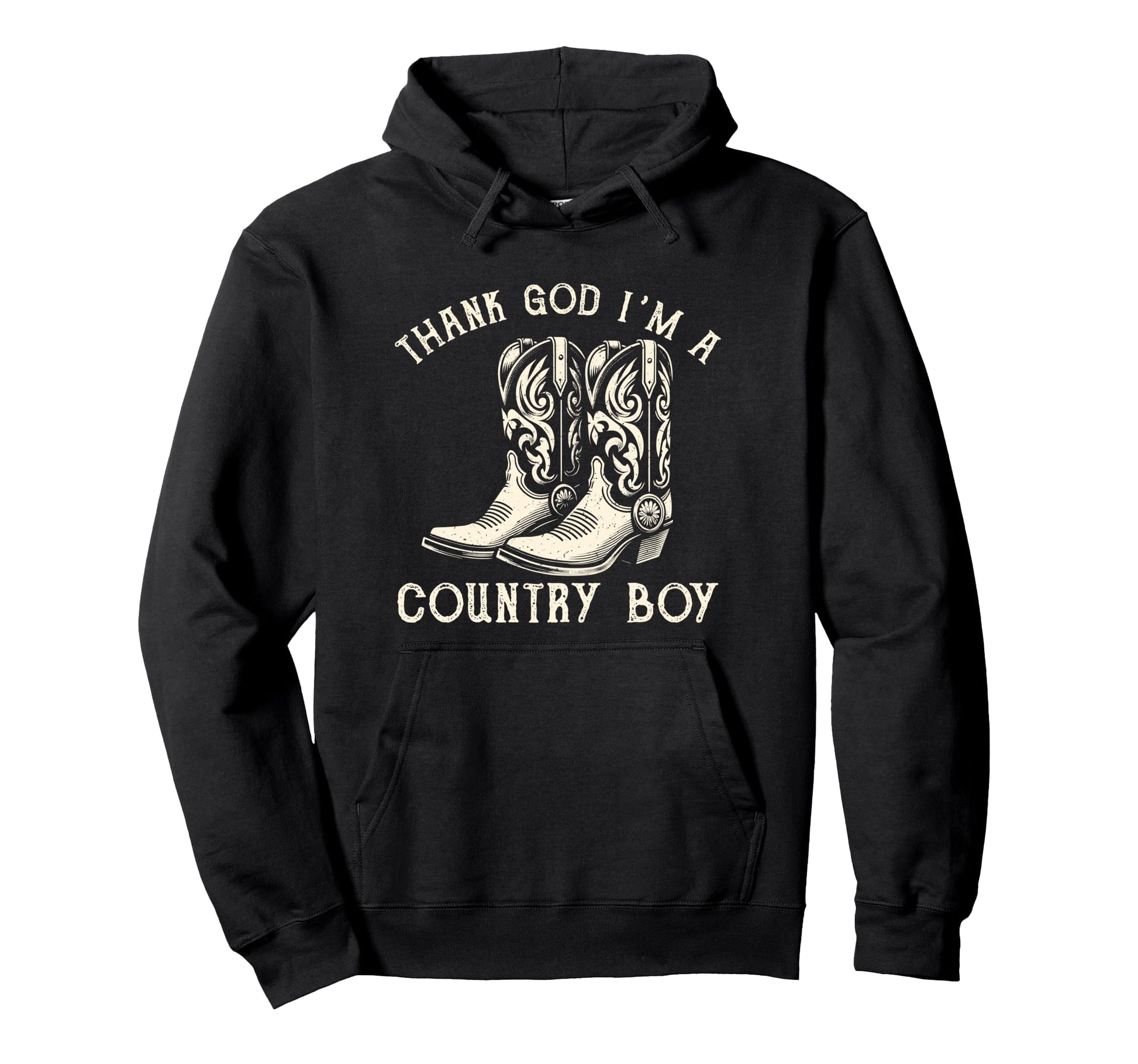 Thank God Im Country Music Cowboy Hoodie - Casual Everyday Wear for Adults - T-Shirt, Sweatshirt, Hoodie