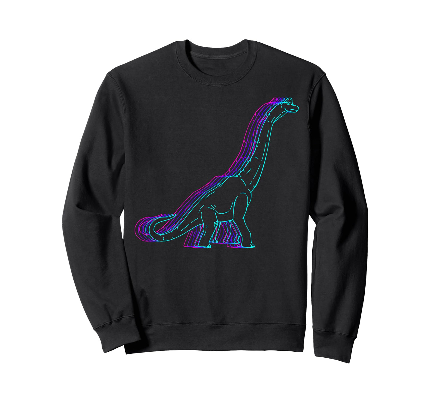 Brachiosaurus Dinosaur Line Art Hoodie - Fun Novelty Design Men Women - T-Shirt, Sweatshirt, Hoodie