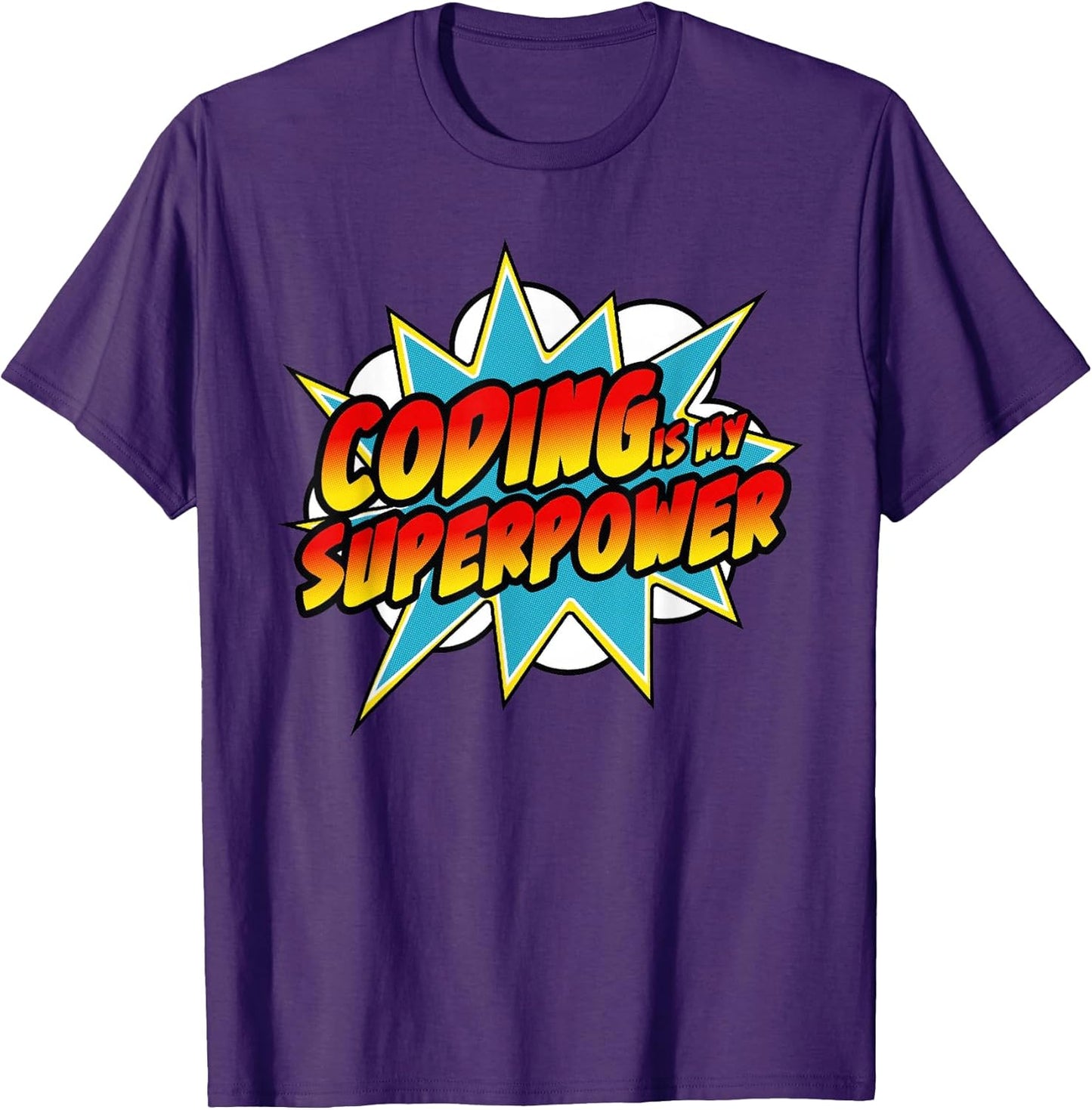 Coding Is My Superpower Comic Coder HTML Geek - Adult & Kids T-Shirts, Sweatshirts & Hoodies apparel design preview 1